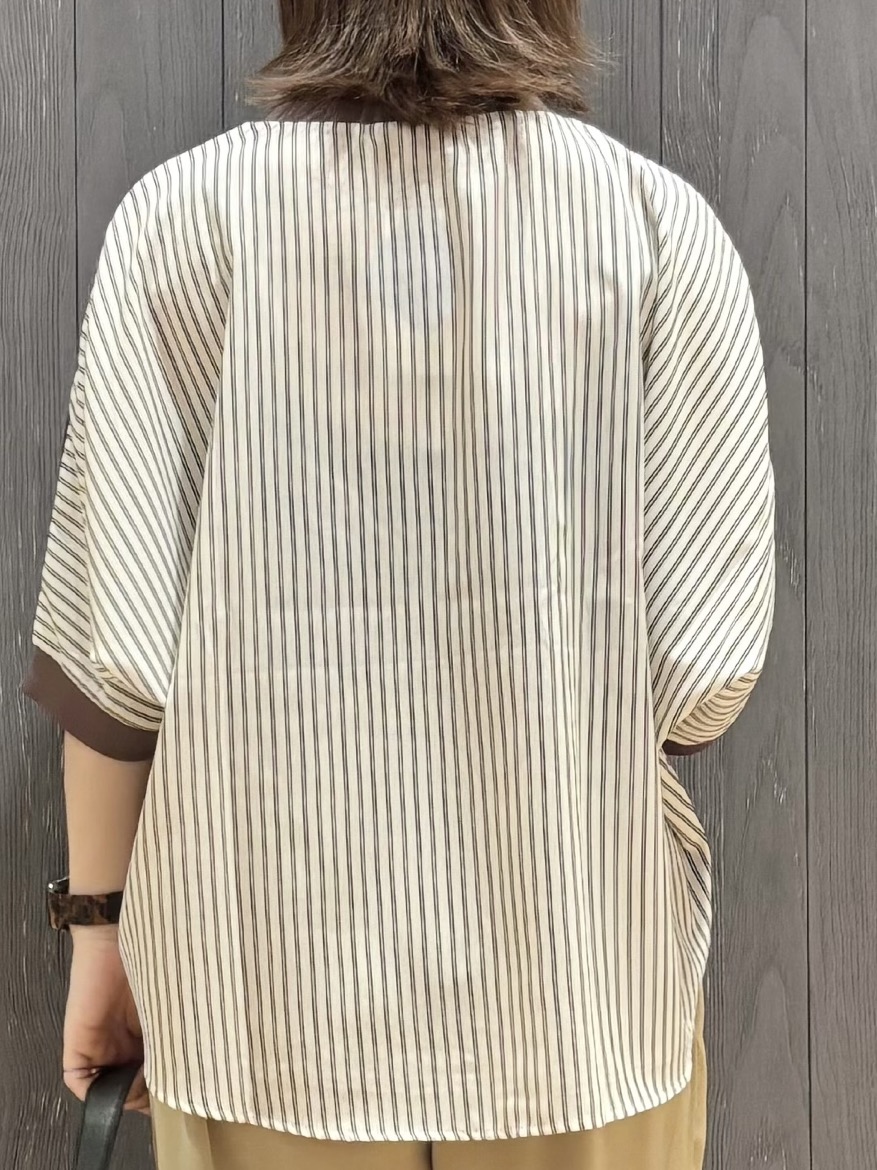 meiさんの「SHOO･LA･RUE｜【体型カバー/洗濯機可】二の腕隠れる 前後切替ドルマンTシャツ」を使ったコーディネート
