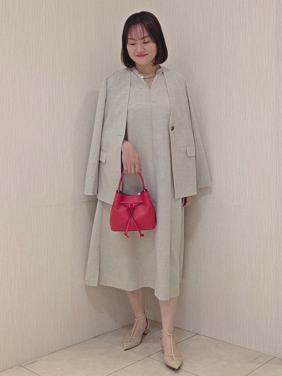 naokoさんの「UNTITLED｜◆【さらりと快適/セットアップ可/UV/接触冷感】スラブカラーレスジャケット」を使ったコーディネート
