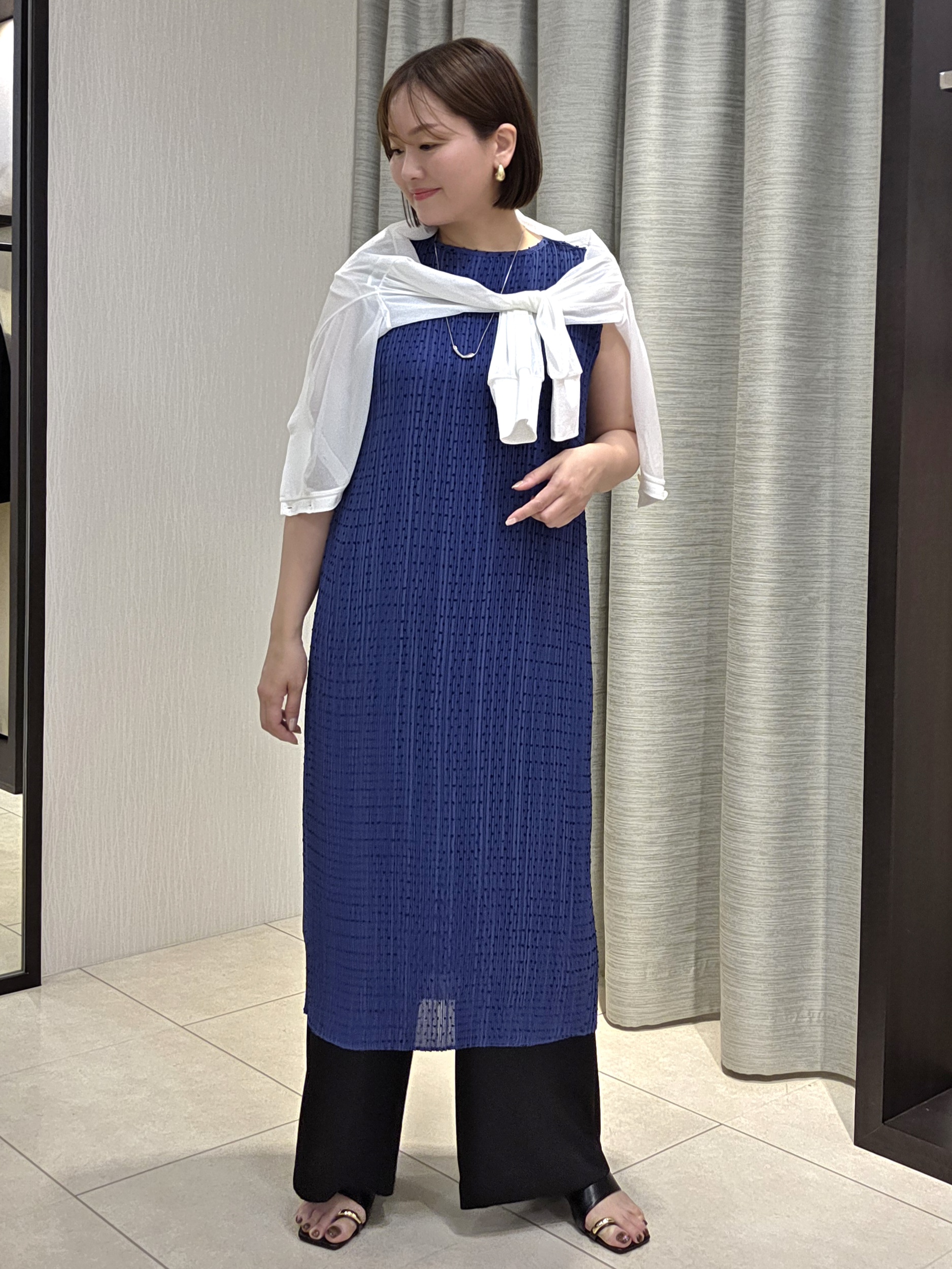 naokoさんの「UNTITLED｜【華やか/シアー感】ドットジャガードワンピース」を使ったコーディネート