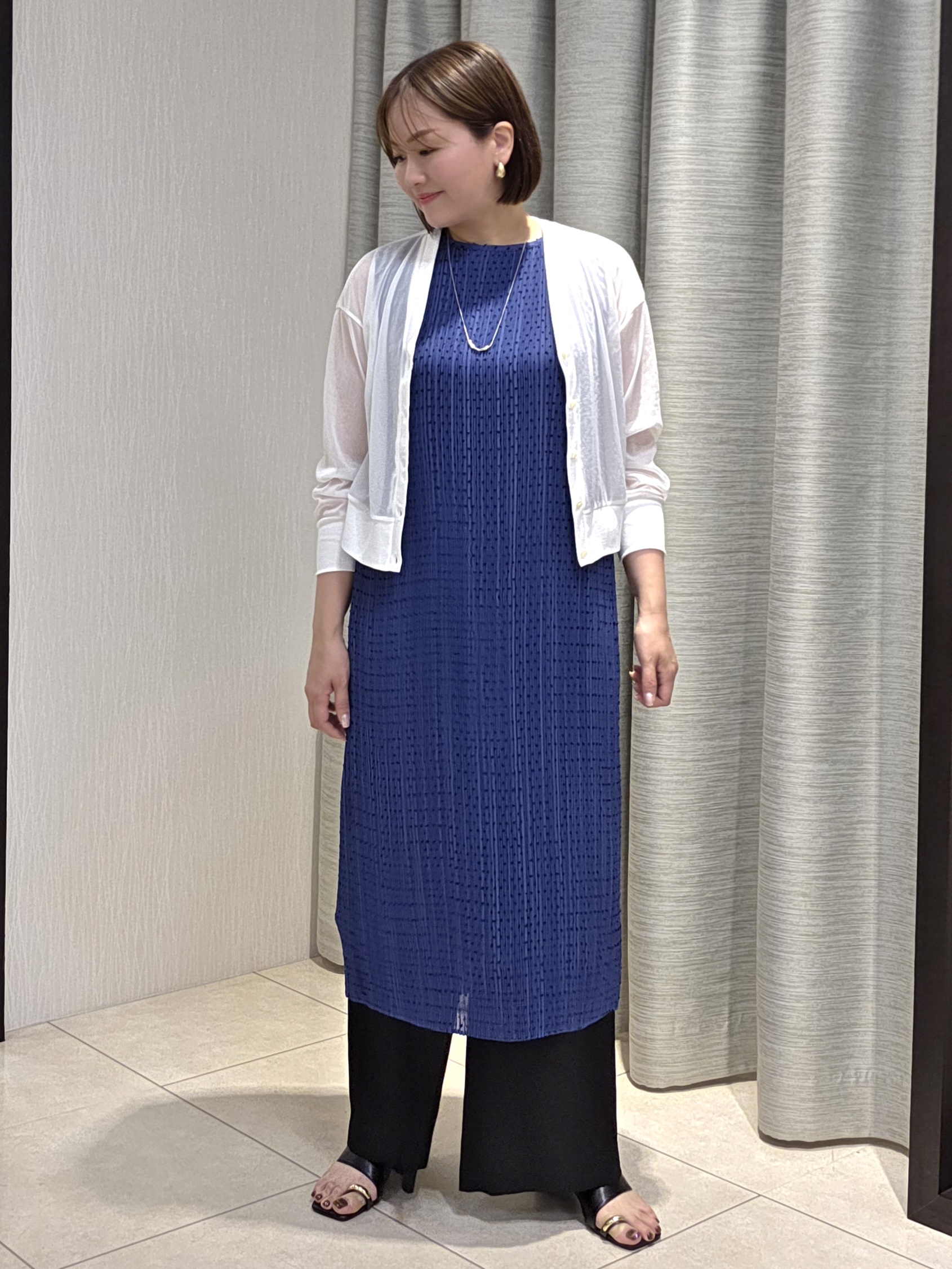 naokoさんの「UNTITLED｜【華やか/シアー感】ドットジャガードワンピース」を使ったコーディネート