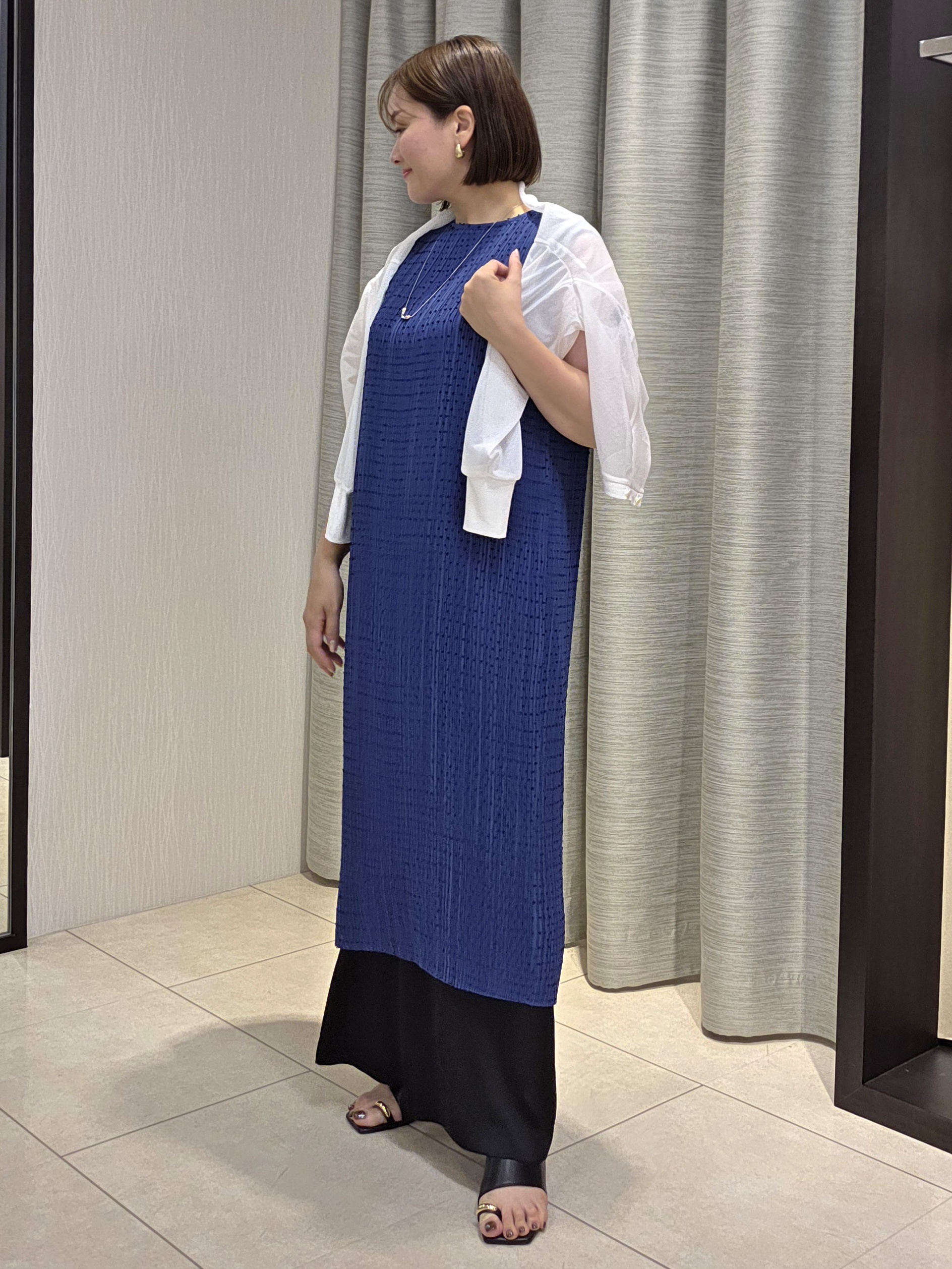 naokoさんの「UNTITLED｜【華やか/シアー感】ドットジャガードワンピース」を使ったコーディネート