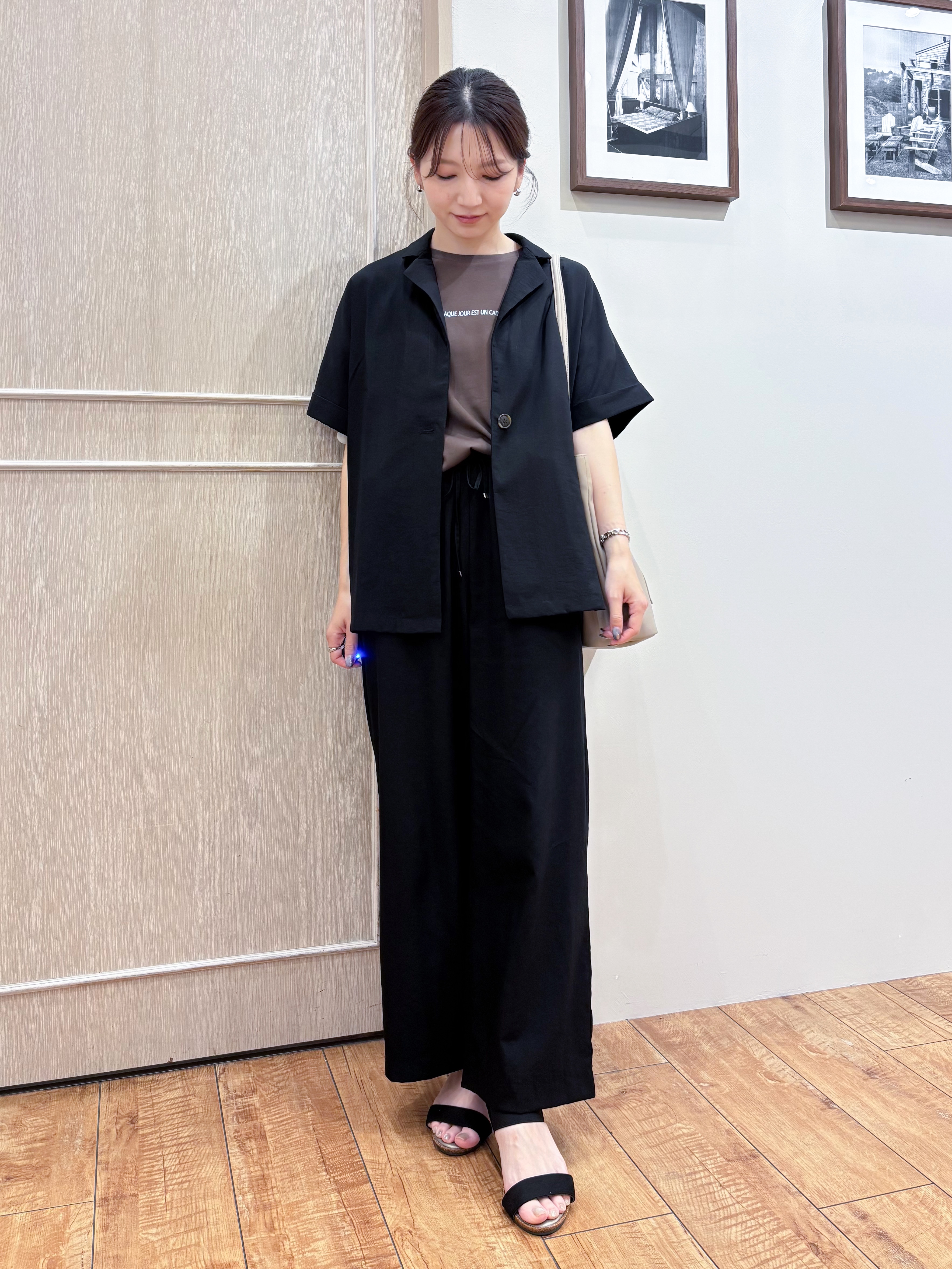 なみさんの「SHOO･LA･RUE｜【高レビュー/洗濯機可/セットアップ可】軽凛(かろりん) 半袖ジャケット」を使ったコーディネート