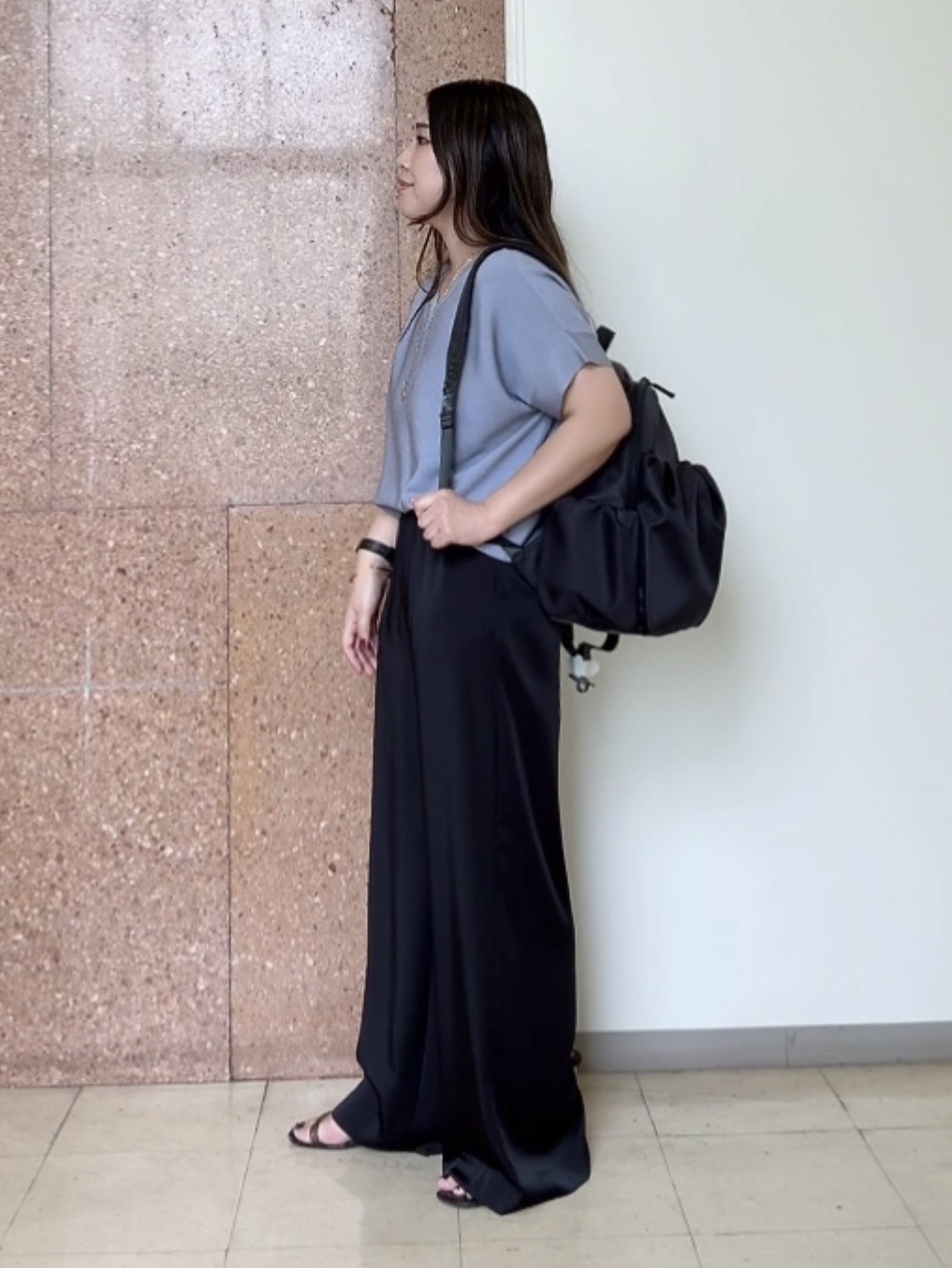なかじさんの「UNTITLED｜【11色展開/体型カバー】前後2WAYフレンチスリーブニット」を使ったコーディネート