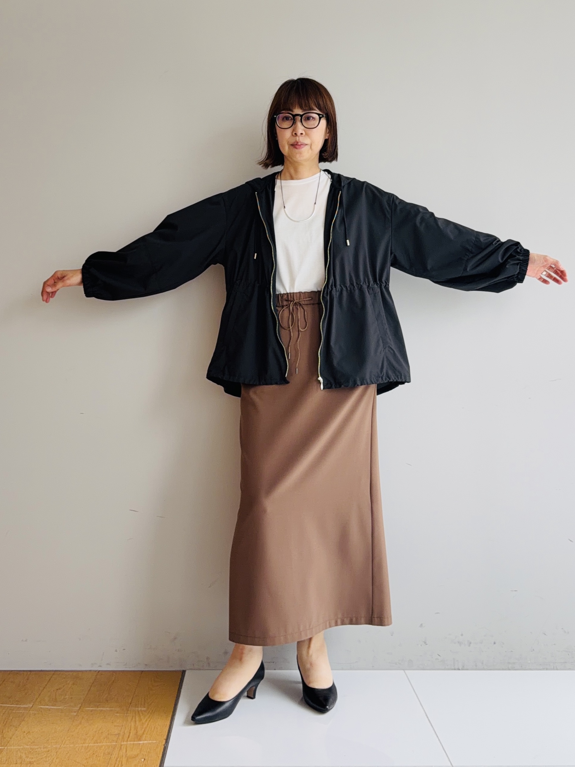 murayamaさんの「INDIVI｜【汗ジミ防止／褒められTシャツ】上品カジュアル！ドルマンTシャツ」を使ったコーディネート