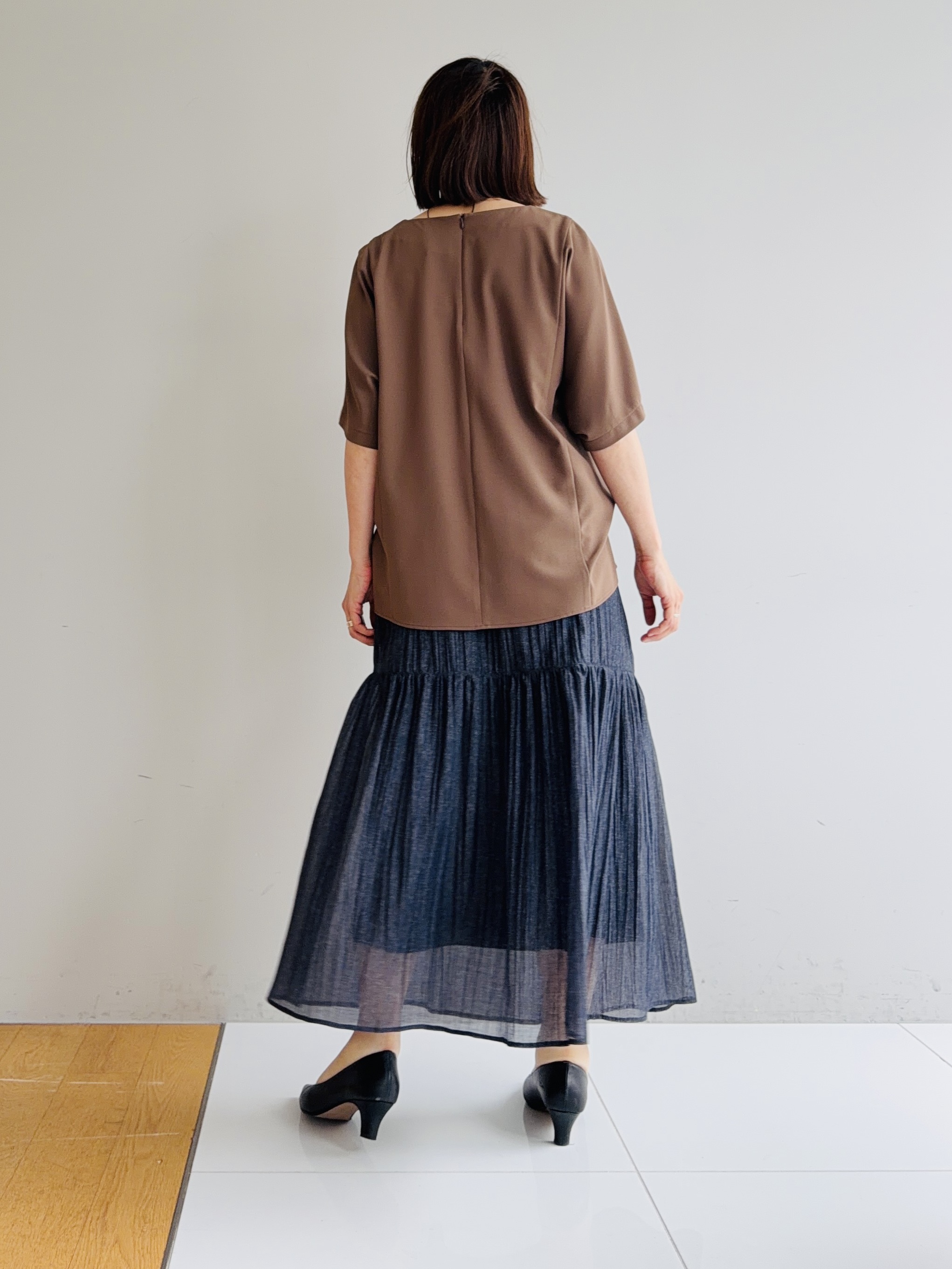 murayamaさんの「INDIVI｜【体型＆二の腕カバー/着る日傘】ドルマントップス」を使ったコーディネート