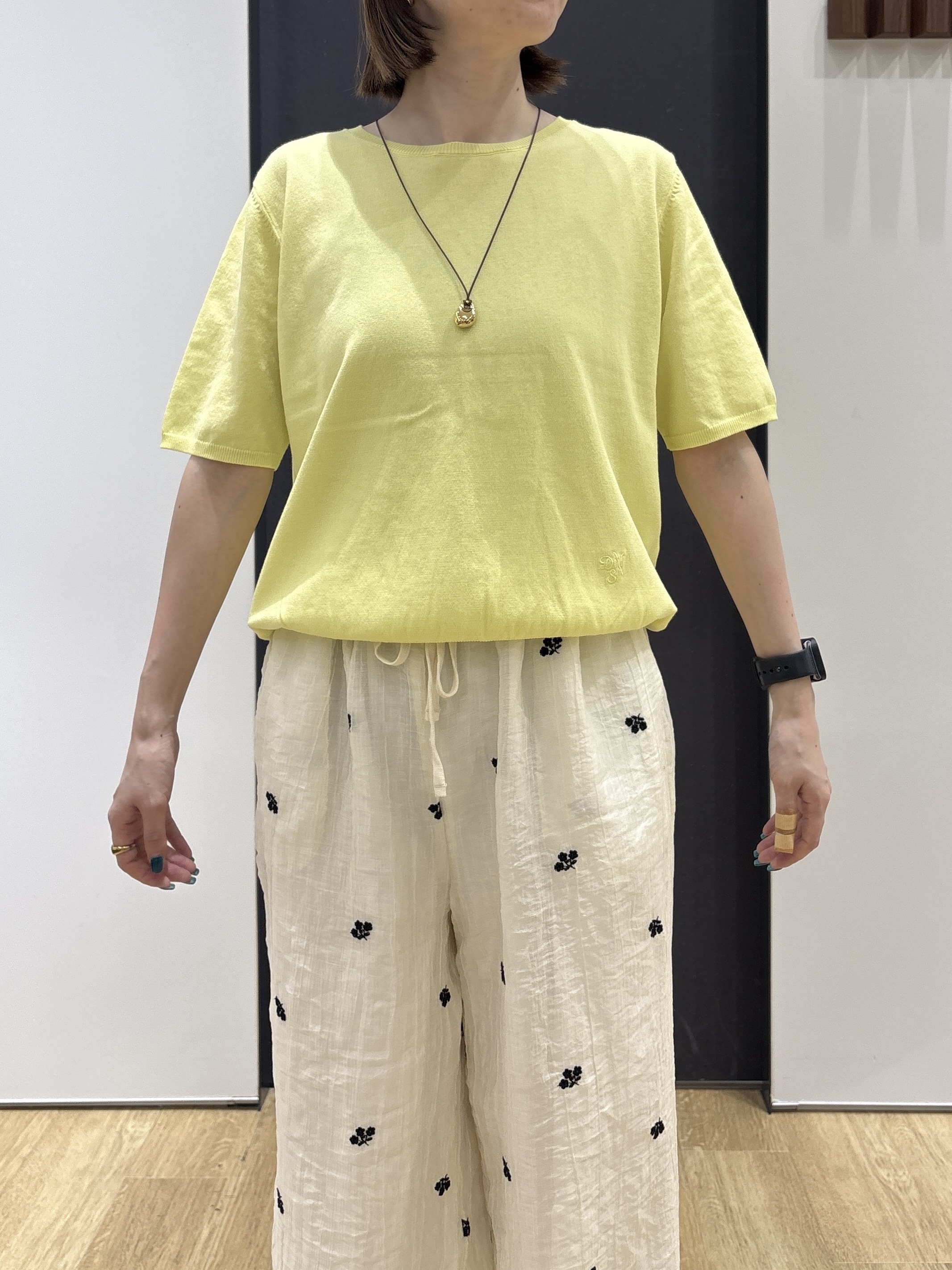 risaさんの「Dessin｜【9色展開/接触冷感/UVカット】ドライタッチサマーニットT」を使ったコーディネート