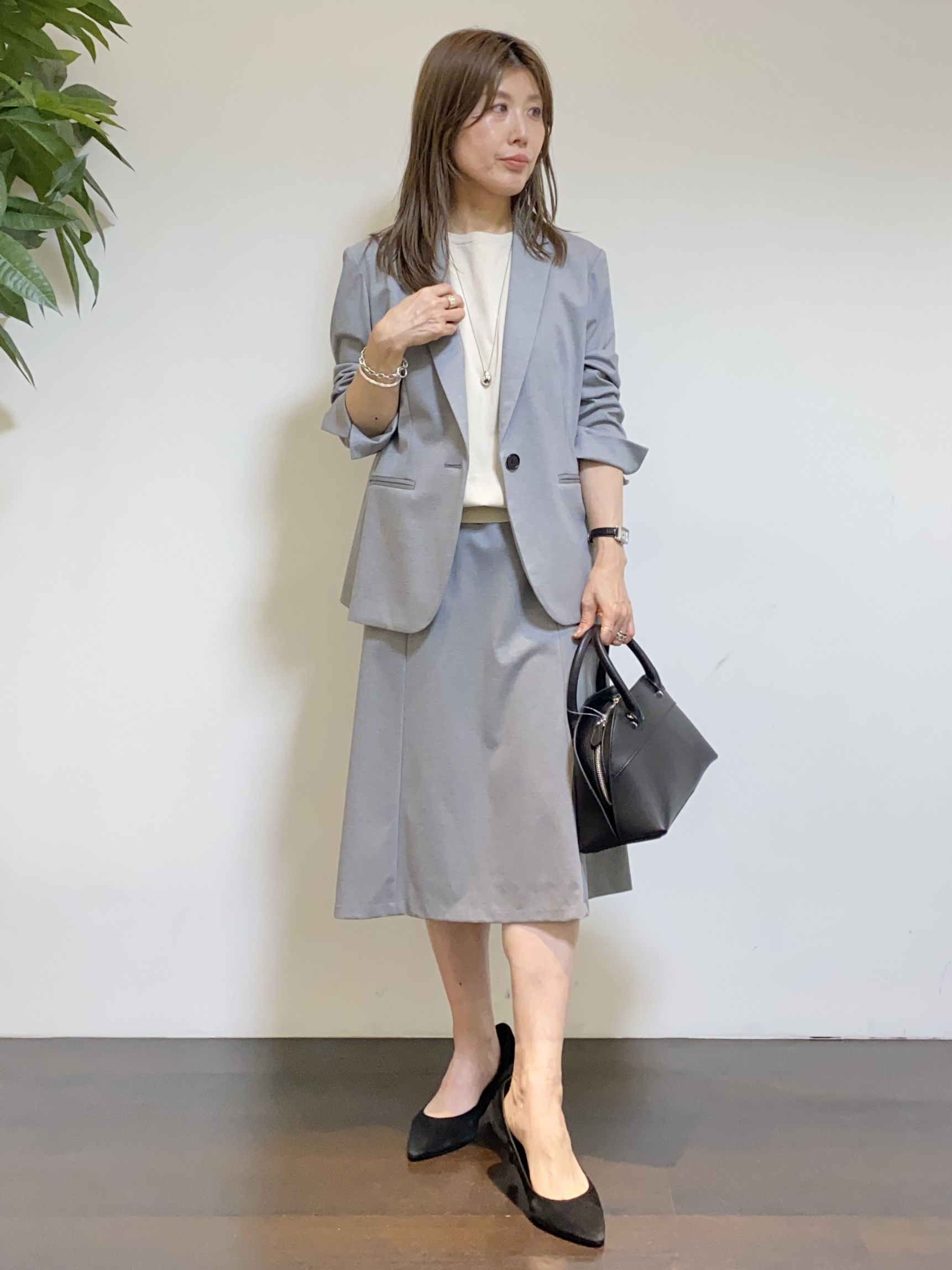 tomoさんの「UNTITLED｜【UV/接触冷感/スーツ】ジャージテーラードジャケット」を使ったコーディネート