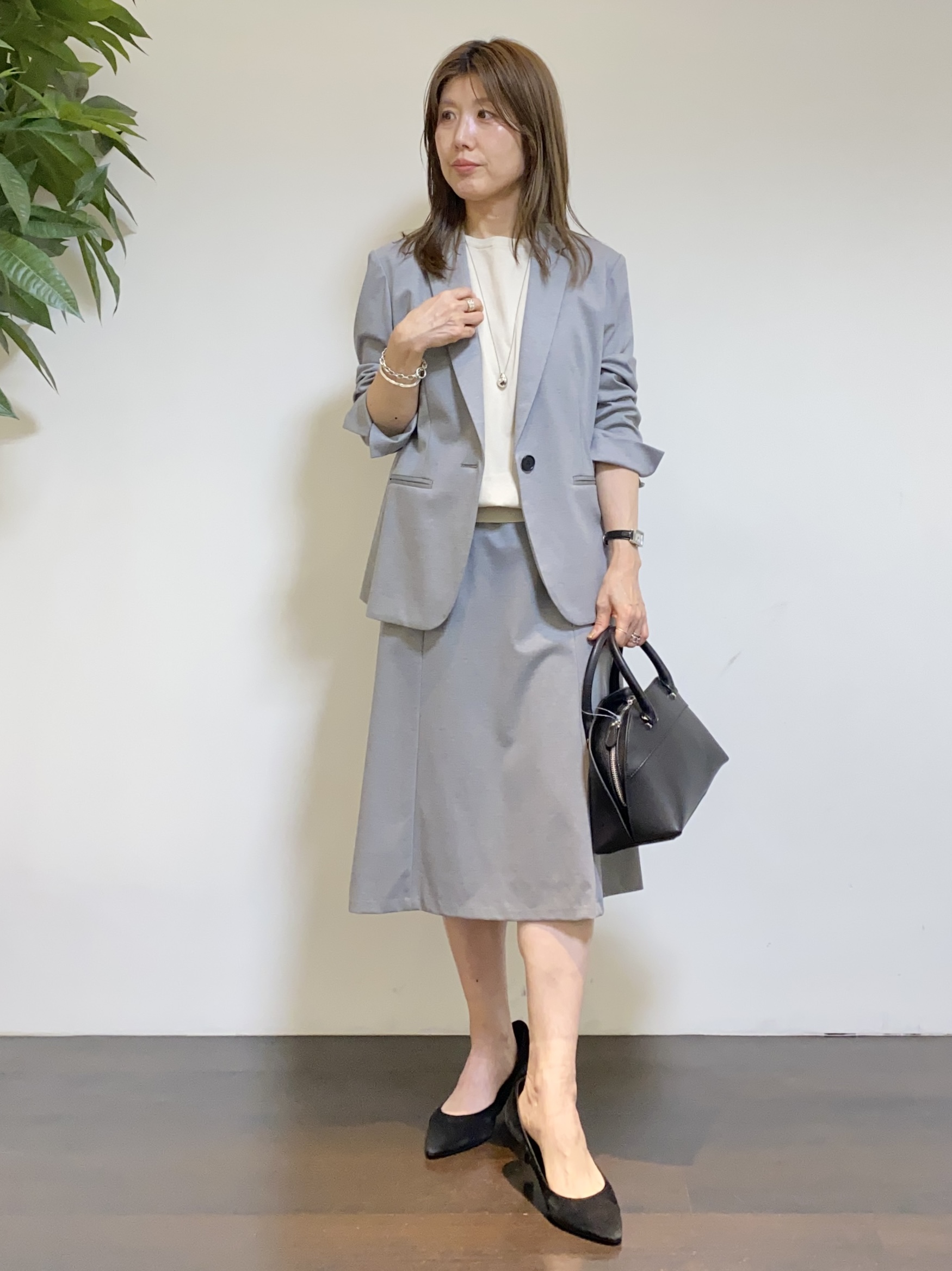tomoさんの「UNTITLED｜【UV/接触冷感/スーツ】ジャージテーラードジャケット」を使ったコーディネート