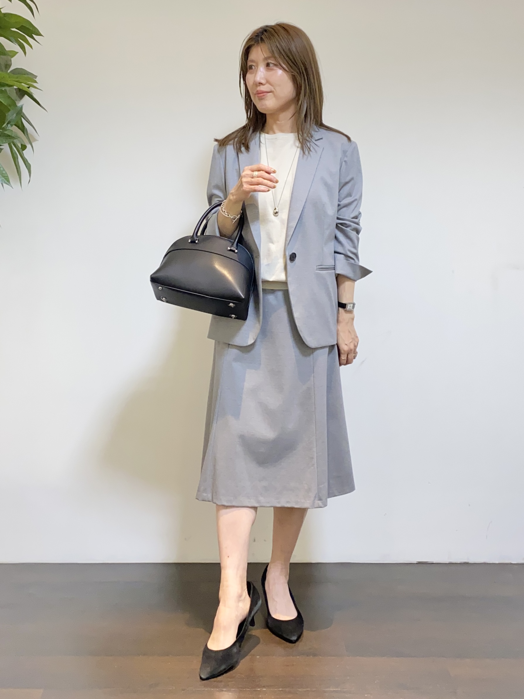 tomoさんの「UNTITLED｜【UV/接触冷感/スーツ】ジャージテーラードジャケット」を使ったコーディネート