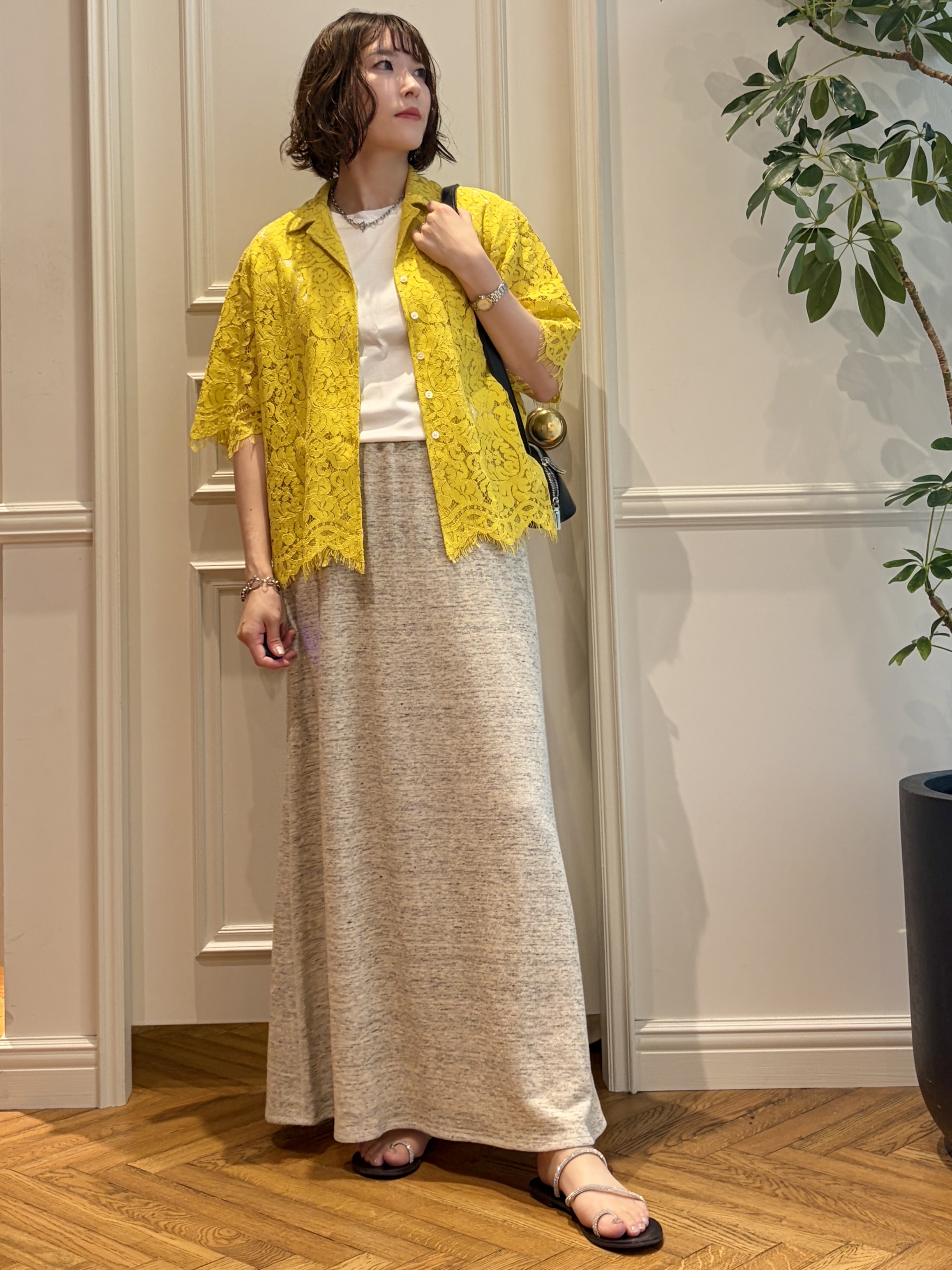 nakaoさんの「DRESSTERIOR｜【接触冷感／抗菌防臭／消臭】アイスクリアコットンフレンチスリーブT」を使ったコーディネート