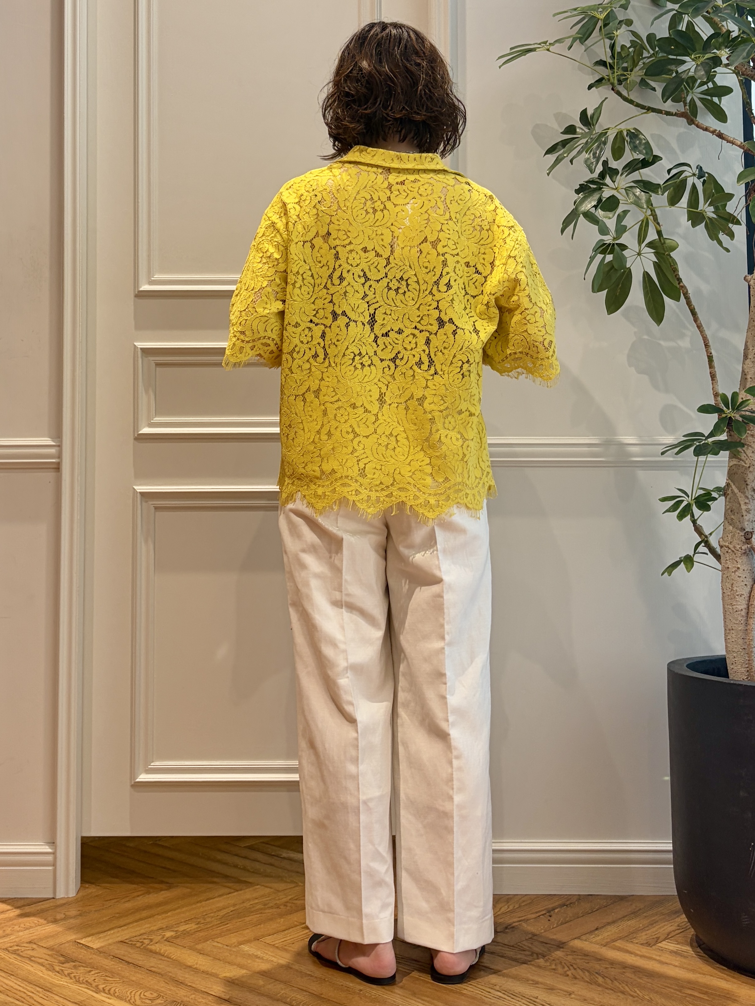 nakaoさんの「DRESSTERIOR｜◆【セットアップ可/ウォッシャブル】リネンブレンドワイドパンツ」を使ったコーディネート