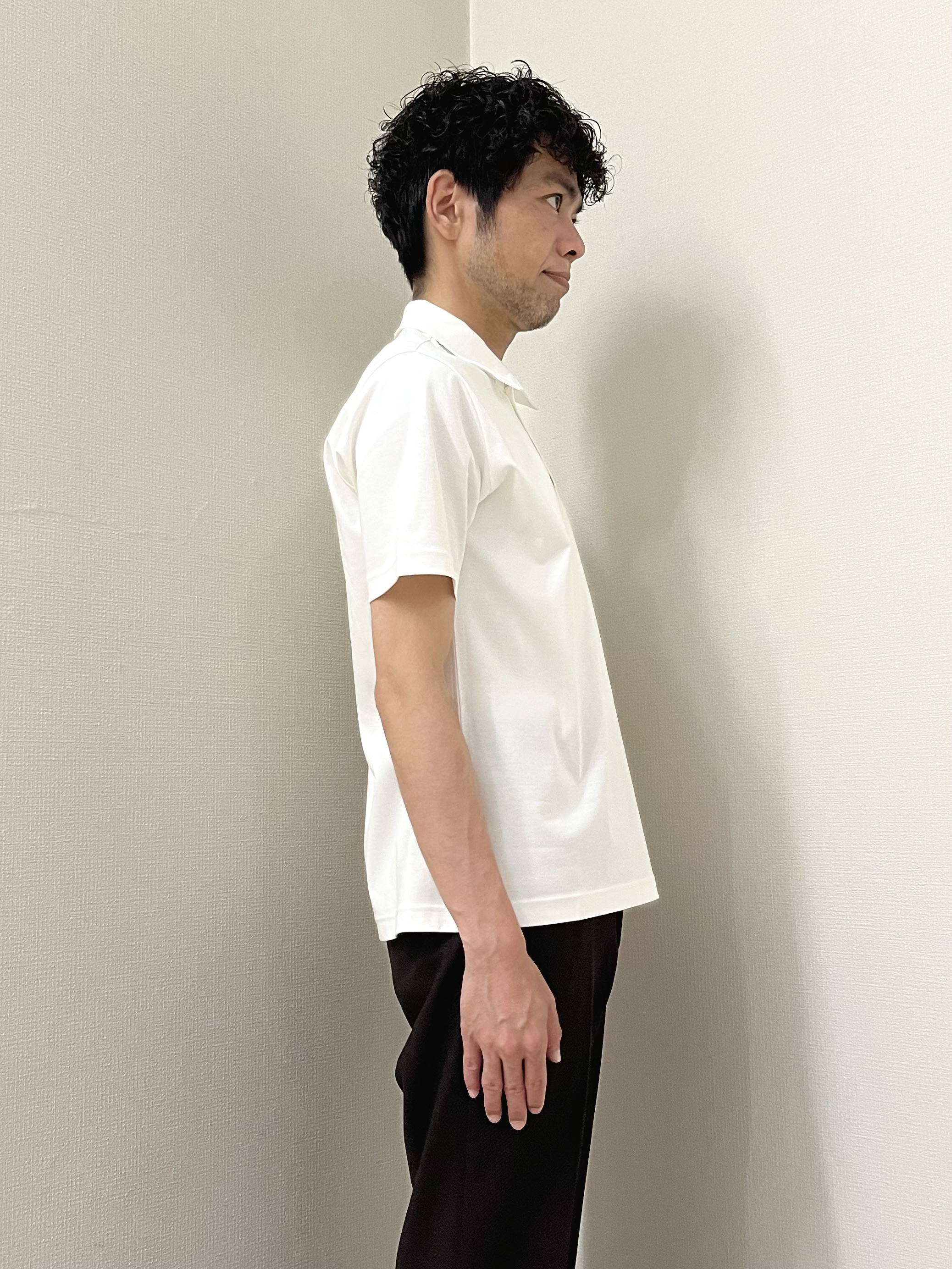 URAさんの「TAKEO KIKUCHI｜【接触冷感】アイスクリアコットン ワンポイント ポロシャツ」を使ったコーディネート