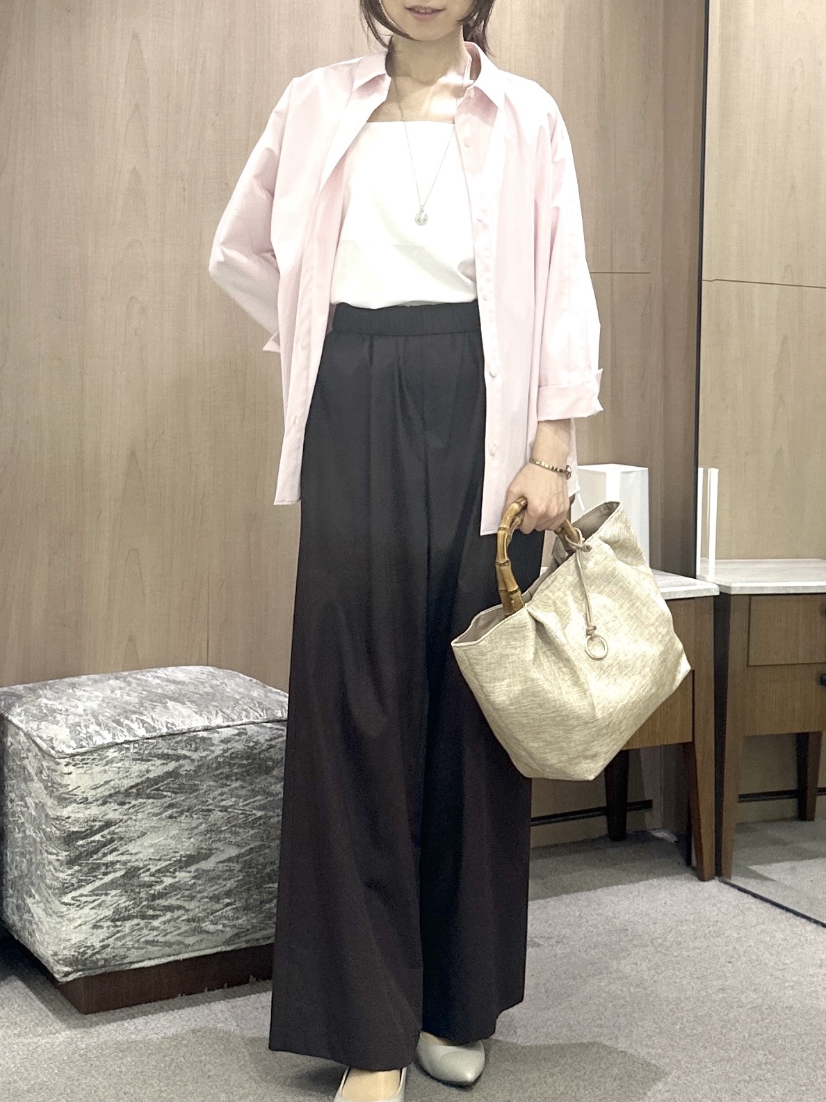 Miwaさんの「UNTITLED｜【接触冷感/吸水速乾/UVカット】ドルマンスリーブシャツ」を使ったコーディネート