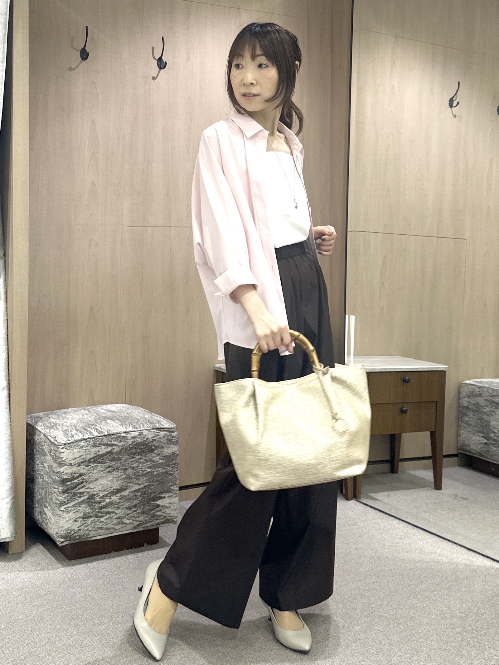 Miwaさんの「UNTITLED｜【接触冷感/吸水速乾/UVカット】ドルマンスリーブシャツ」を使ったコーディネート