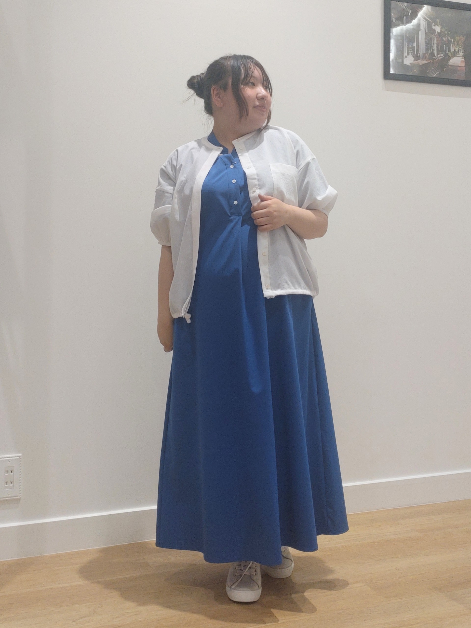 yuzuhaさんの「Dessin｜【接触冷感/UVカット】バンドカラーワンピース」を使ったコーディネート
