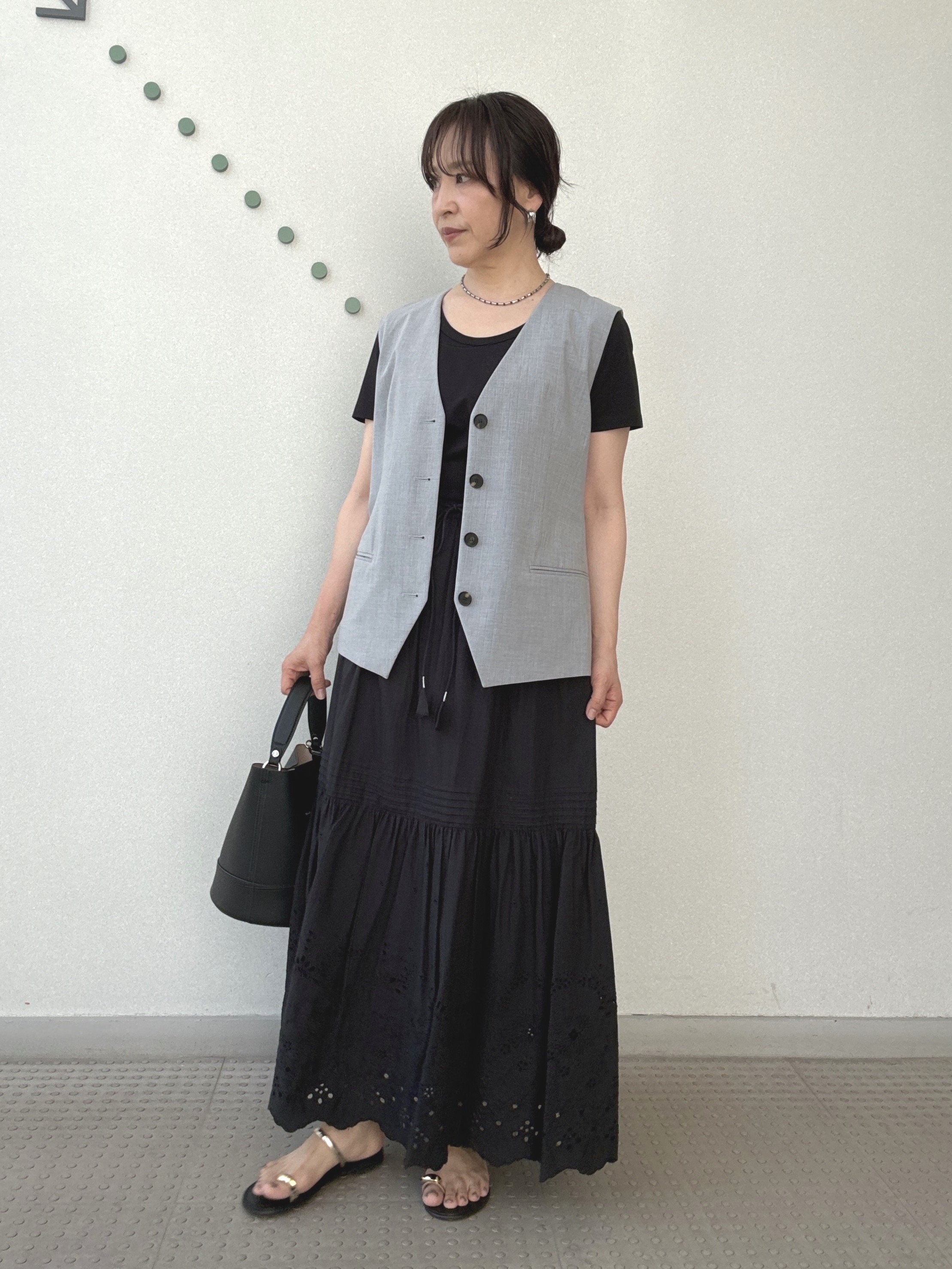 kawamuraさんの「DRESSTERIOR｜【セットアップ可/ウォッシャブル】セットアップストライプジレ」を使ったコーディネート
