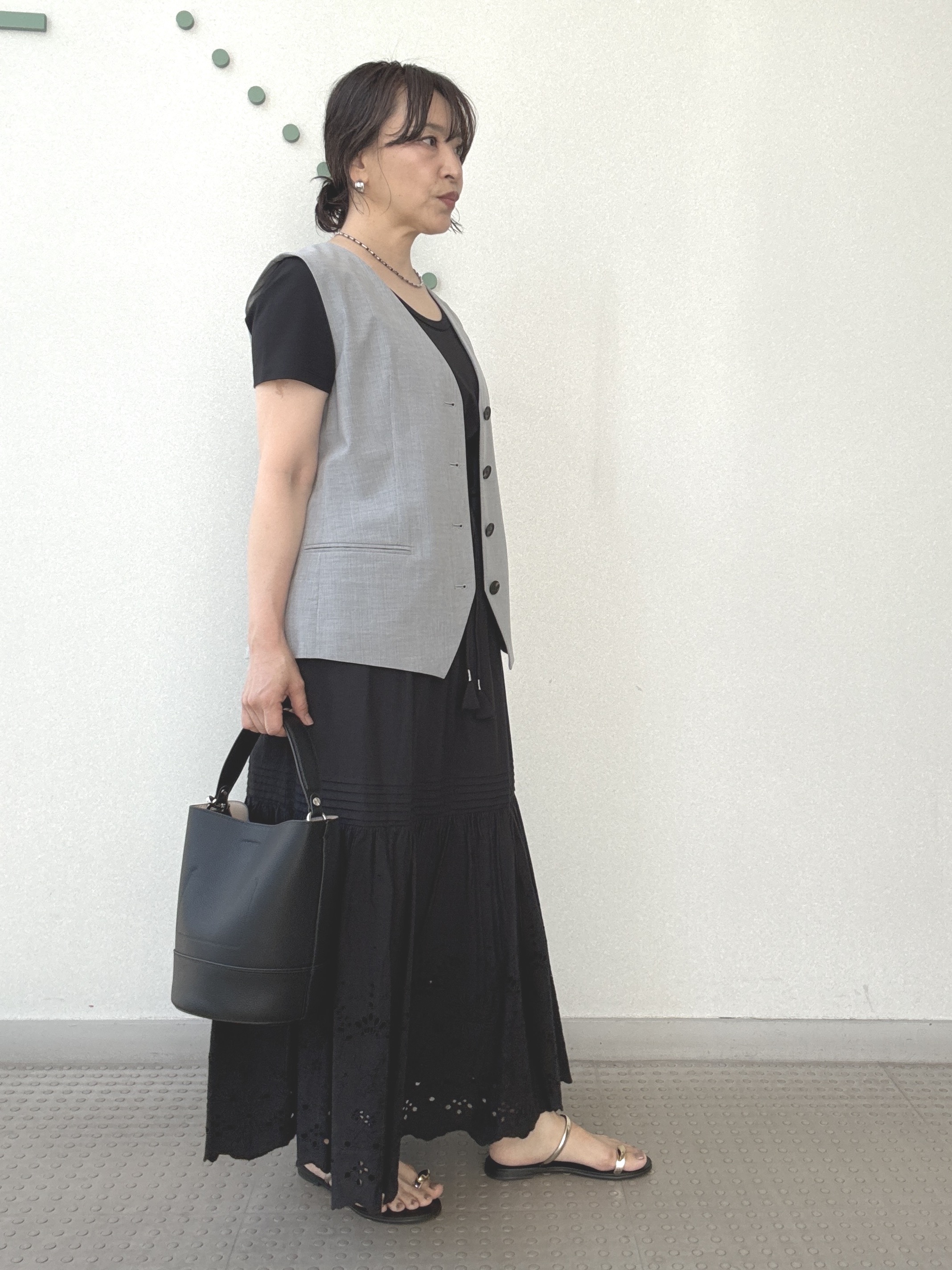 kawamuraさんの「DRESSTERIOR｜【セットアップ可/ウォッシャブル】セットアップストライプジレ」を使ったコーディネート