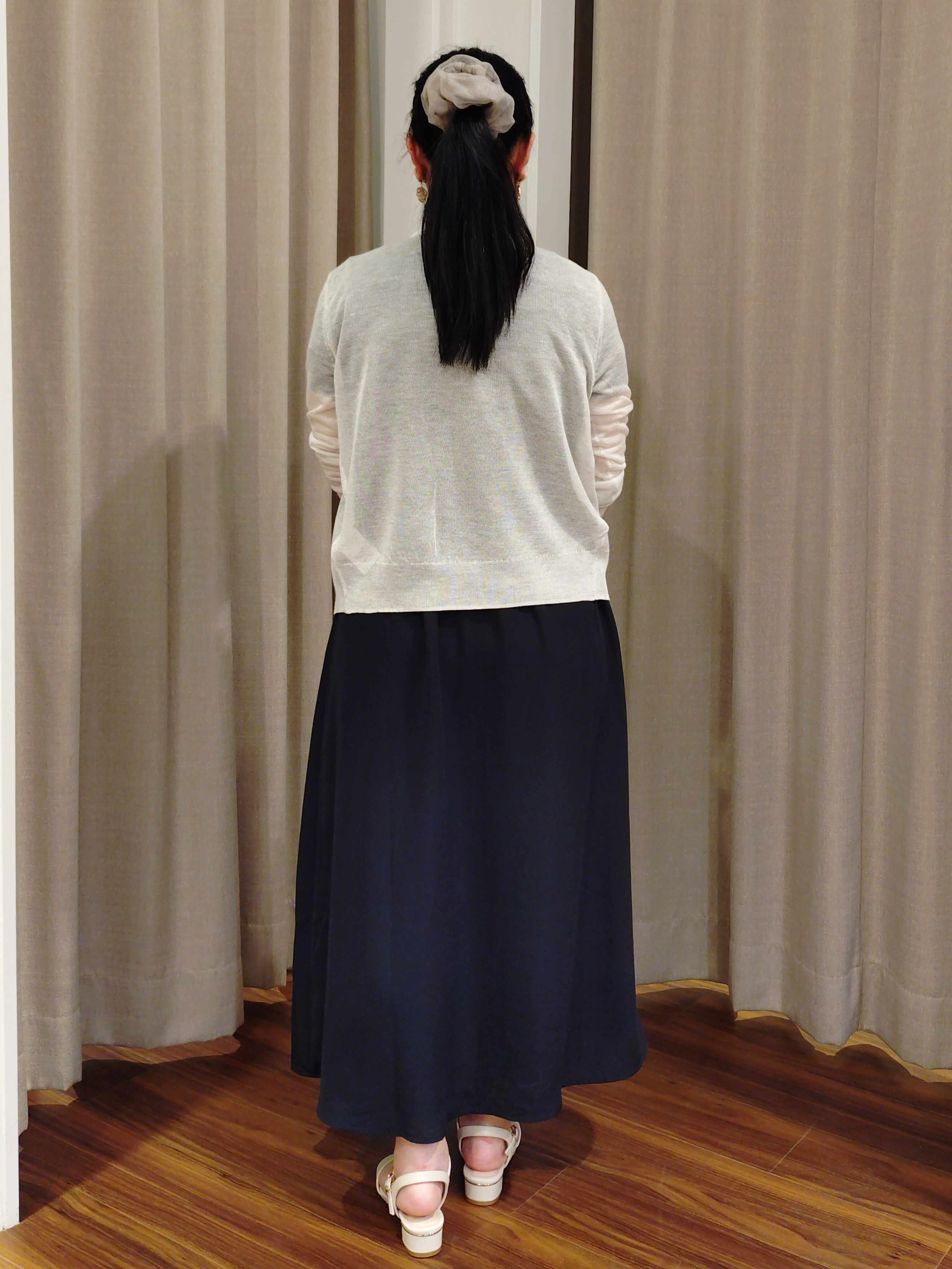 りゃまさんの「grove｜高評価！【洗える/名品】大人の透け感、シアーカーディガン」を使ったコーディネート