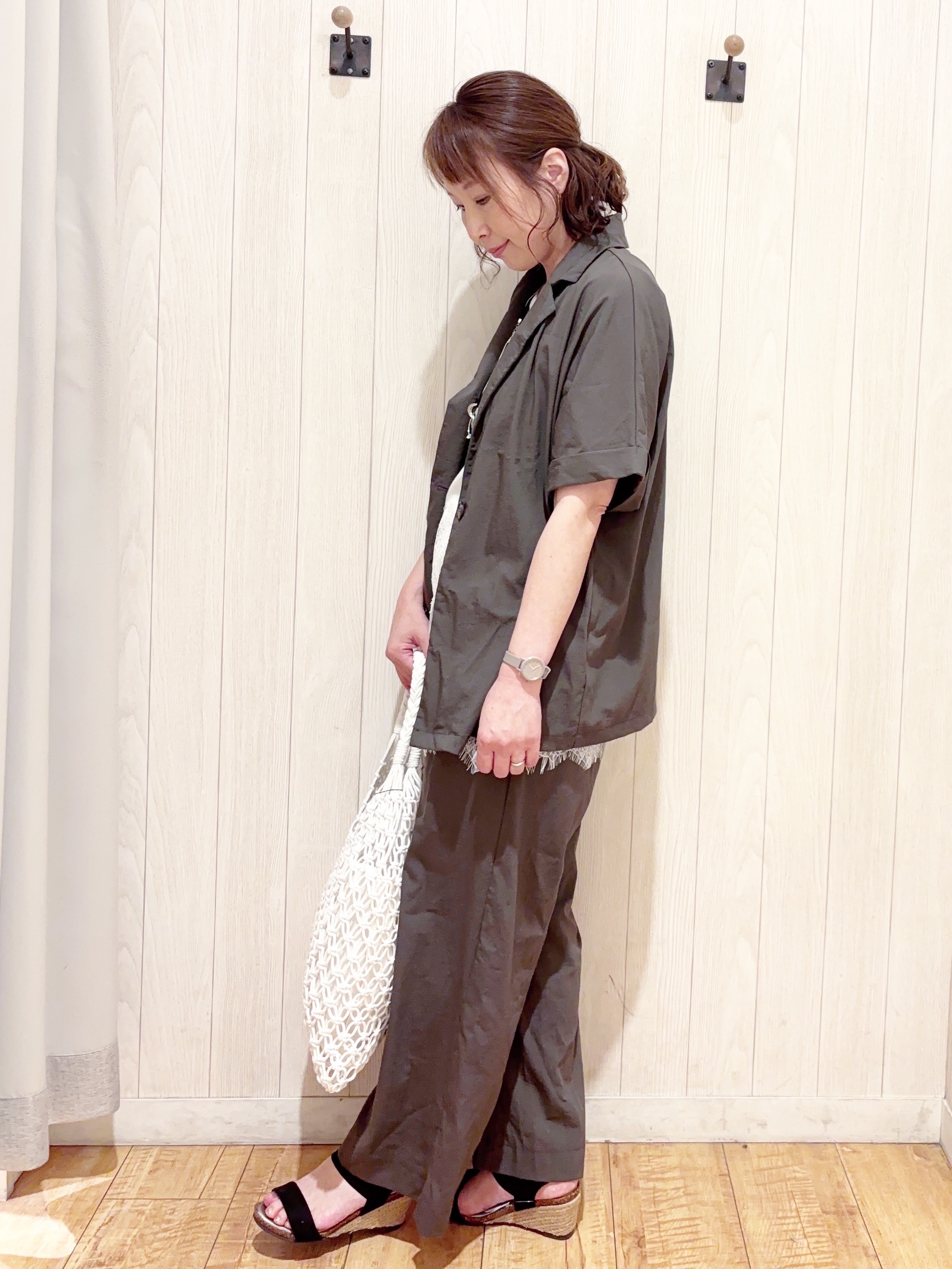 あいこさんの「SHOO･LA･RUE｜【高レビュー/洗濯機可/セットアップ可】軽凛(かろりん) 半袖ジャケット」を使ったコーディネート