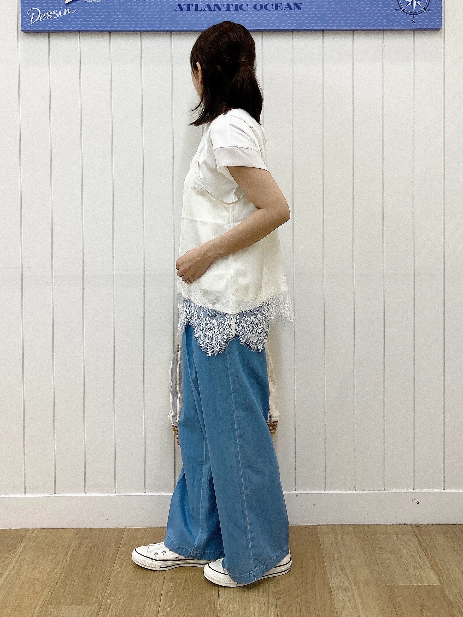 yoshiさんの「Dessin｜【UVカット/接触冷感】美光沢カットソー」を使ったコーディネート