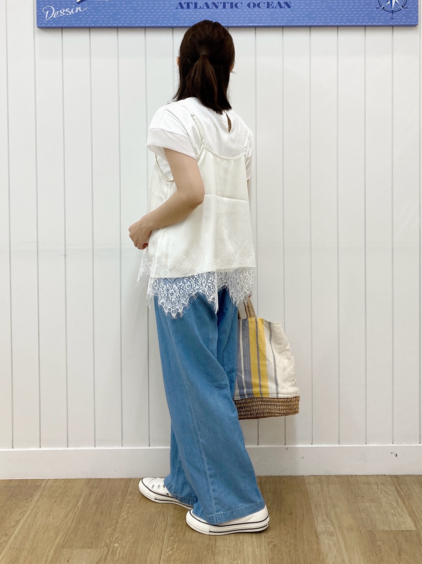 yoshiさんの「Dessin｜【UVカット/接触冷感】美光沢カットソー」を使ったコーディネート