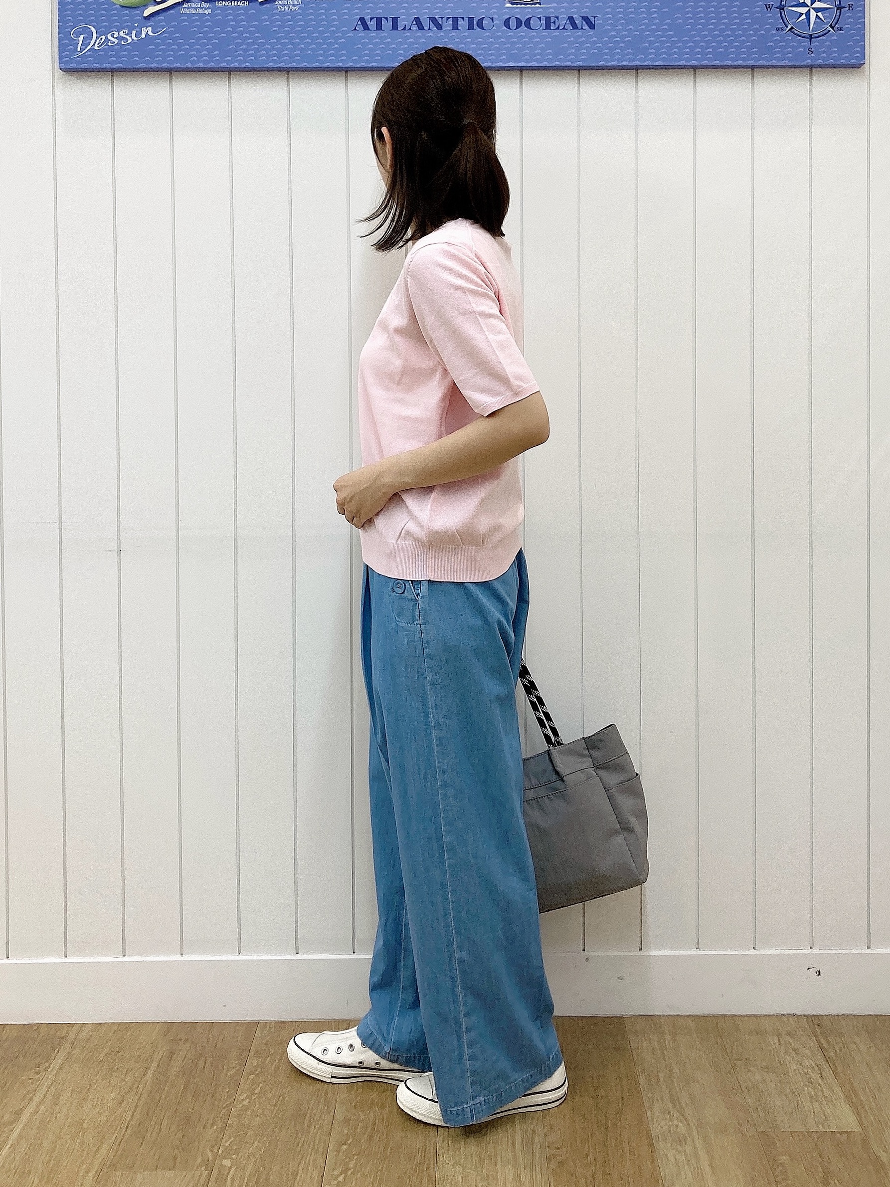 yoshiさんの「Dessin｜【9色展開/接触冷感/UVカット】ドライタッチサマーニットT」を使ったコーディネート