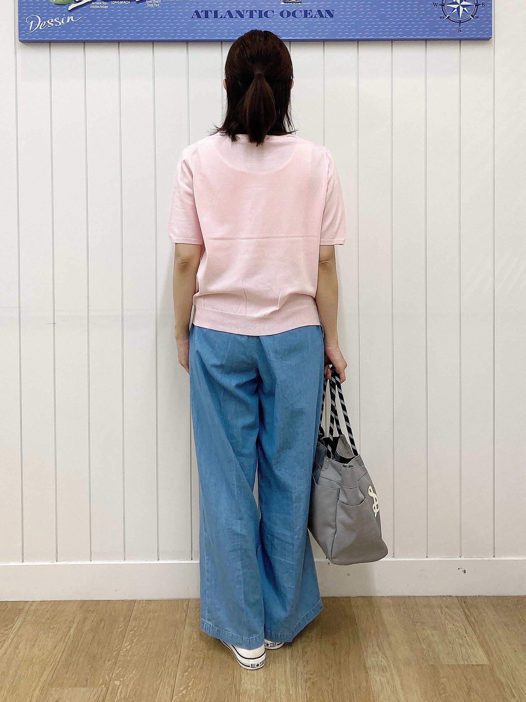 yoshiさんの「Dessin｜【9色展開/接触冷感/UVカット】ドライタッチサマーニットT」を使ったコーディネート