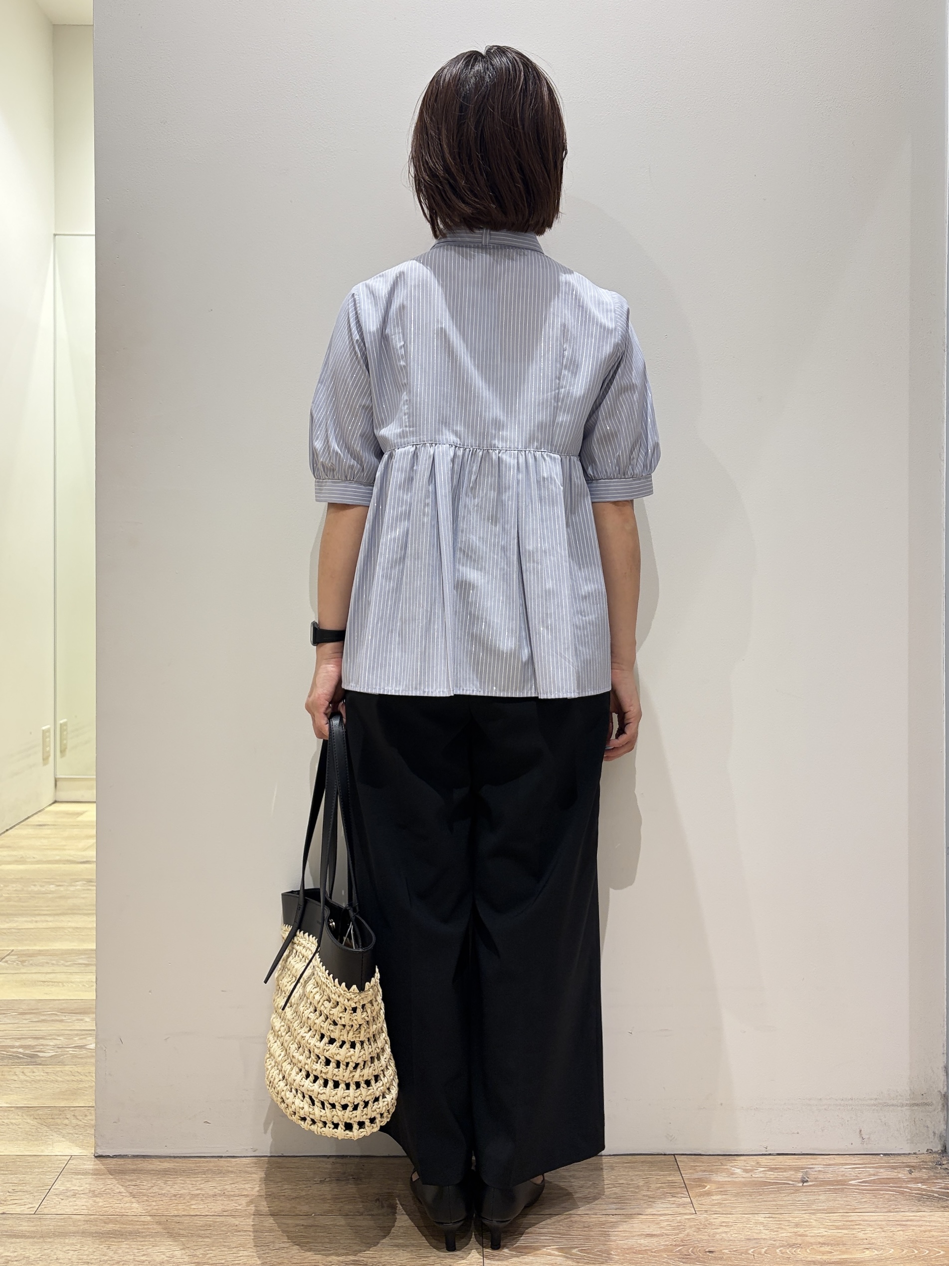 YUKOさんの「index｜【防シワ】2wayボウタイペプラム5分袖ブラウス《洗濯機OK／イージーアイロン》」を使ったコーディネート