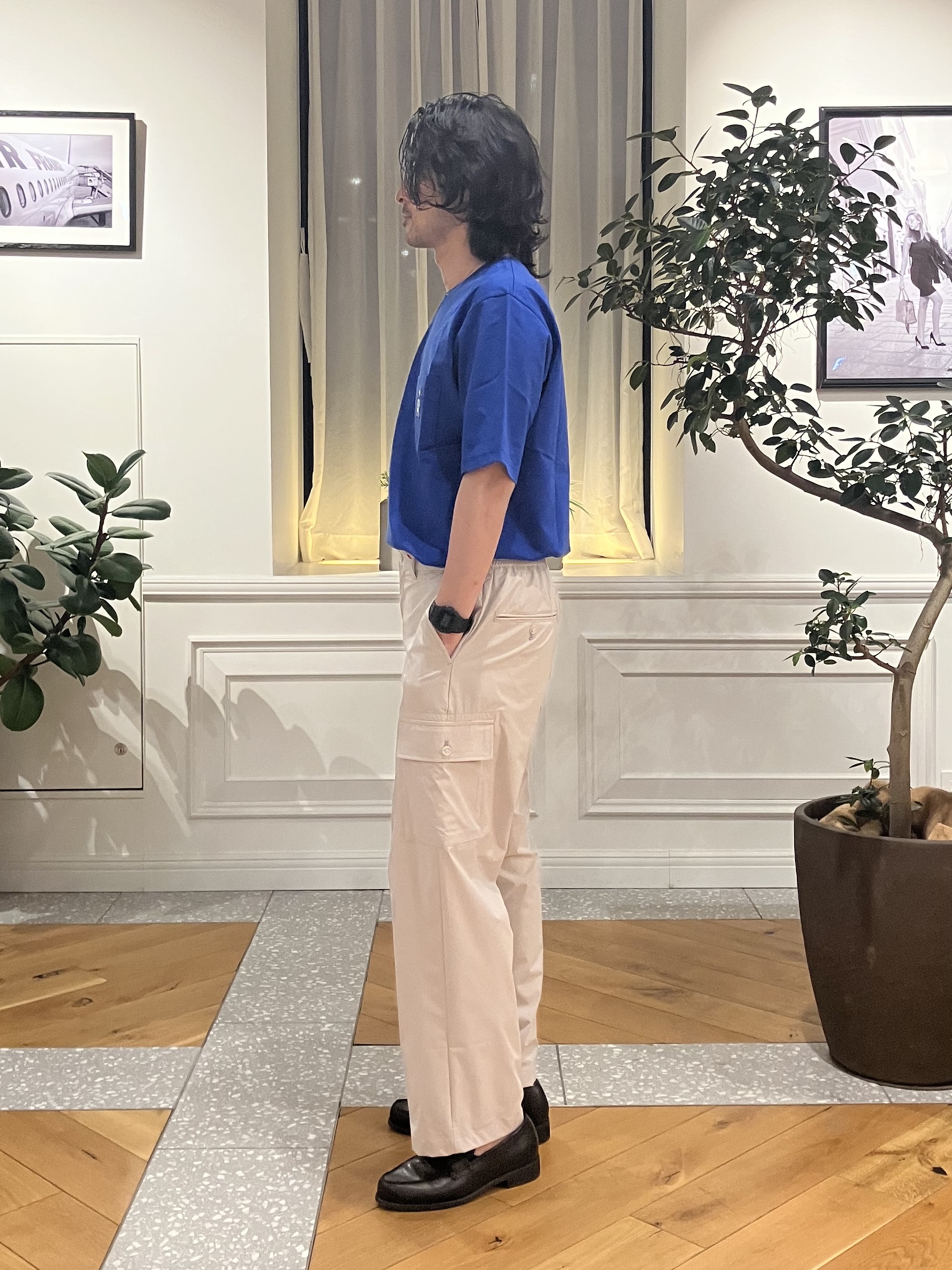 junyaさんの「DRESSTERIOR｜【接触冷感／UVカット／抗菌防臭／しわ防止】クールデオドラント ピストルベアーTシャツ」を使ったコーディネート