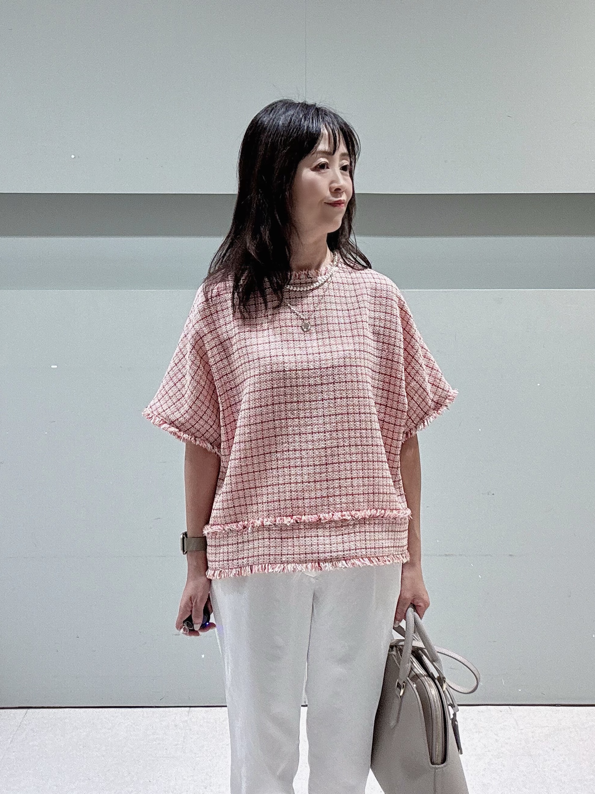makiさんの「UNTITLED｜◆ファンシーツイードブラウス」を使ったコーディネート