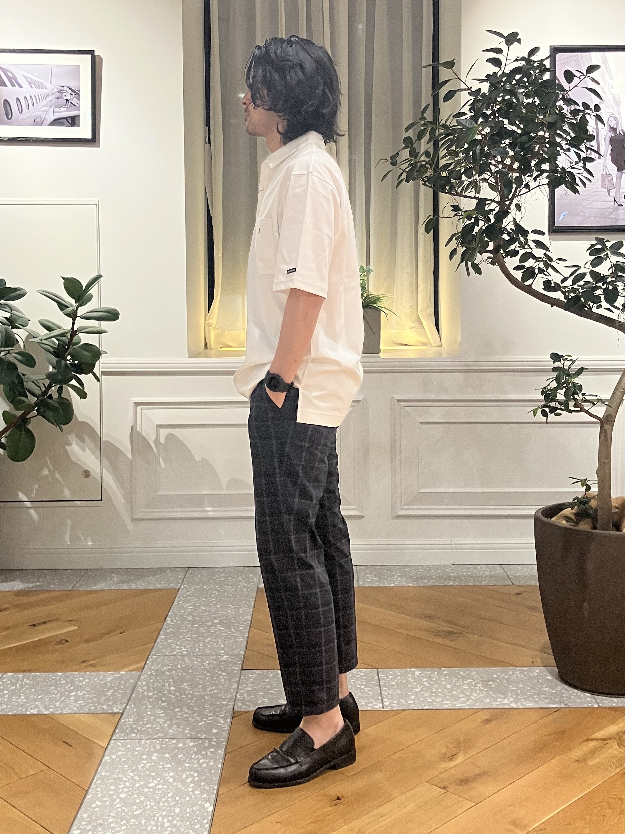 junyaさんの「DRESSTERIOR｜【接触冷感/抗菌防臭/消臭/Safari5月号掲載】ICE CLEAR COTTON オーバーフィッ」を使ったコーディネート
