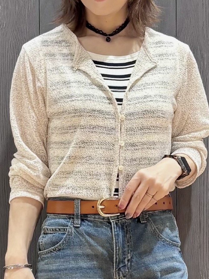 meiさんの「SHOO･LA･RUE｜メランジ調ニットソーシアーカーディガン」を使ったコーディネート