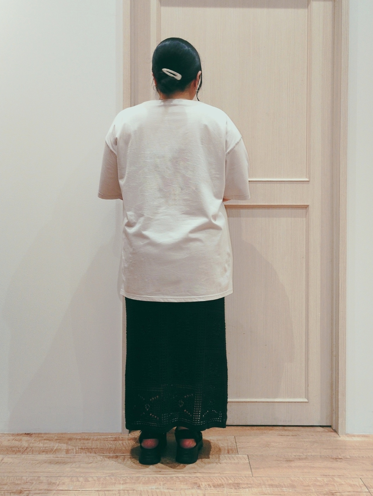 haseさんの「SHOO･LA･RUE｜【体型カバー】ゆるっとBIGアソートTシャツ」を使ったコーディネート