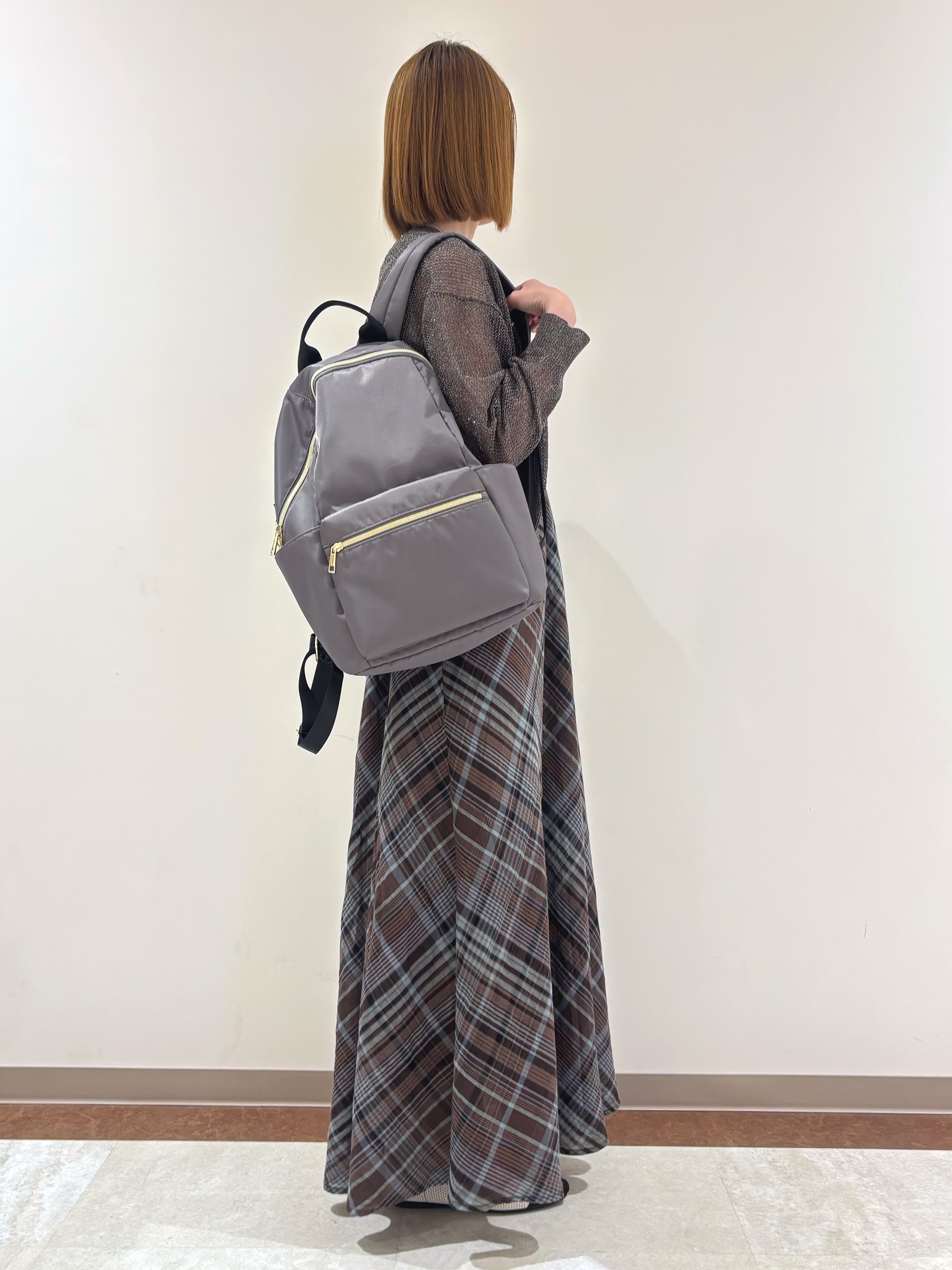 miさんの「grove｜ラメメッシュキーネックカーディガン」を使ったコーディネート