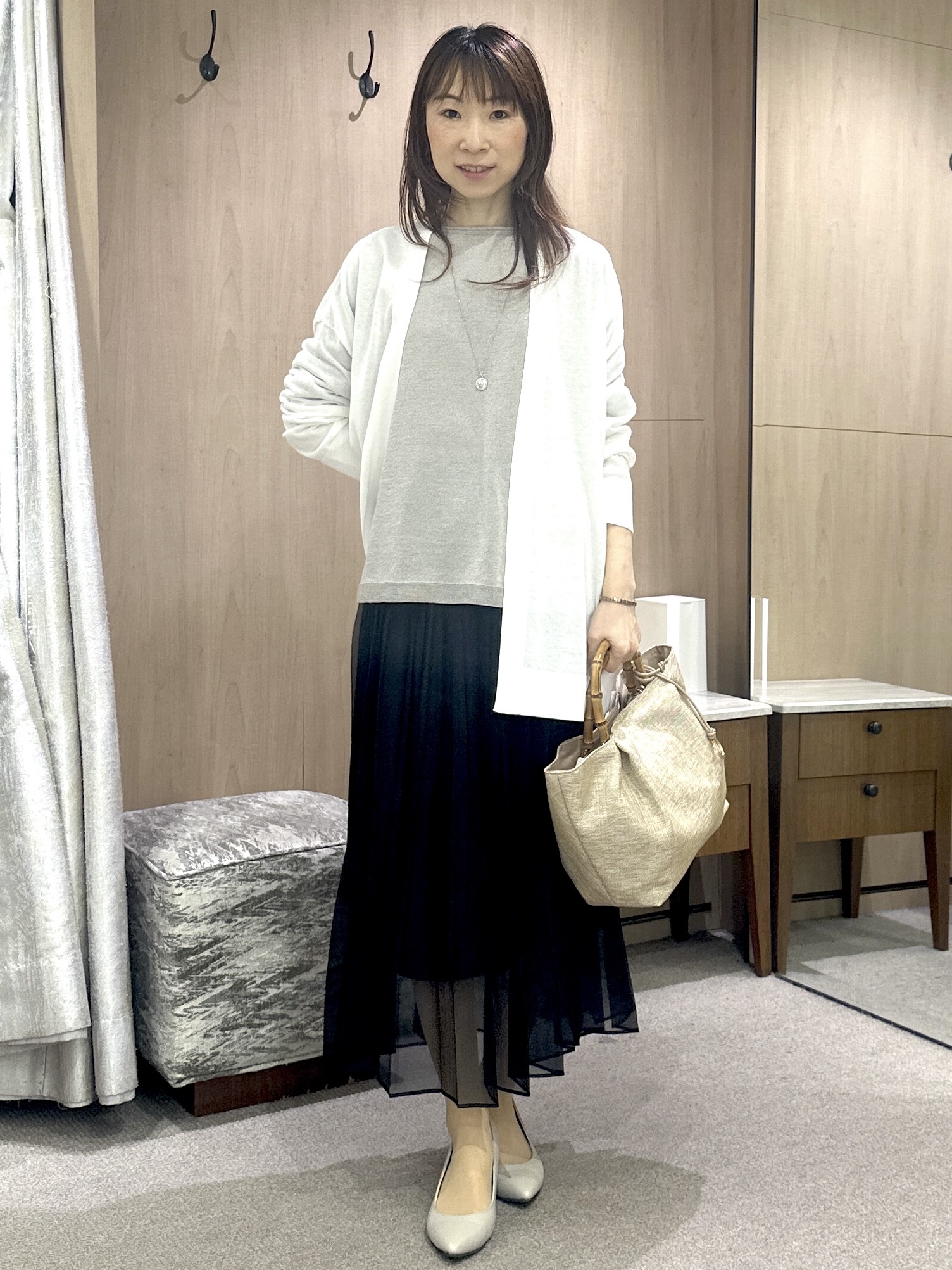 Miwaさんの「UNTITLED｜【ゆったり/リラクシー】リネンボートネックプルオーバー」を使ったコーディネート