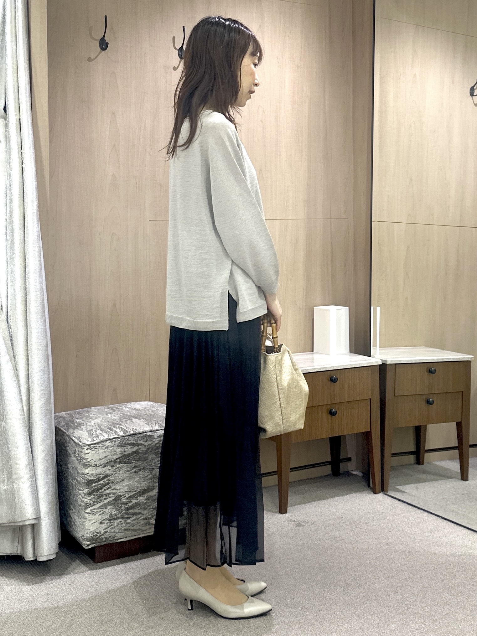 Miwaさんの「UNTITLED｜【ゆったり/リラクシー】リネンボートネックプルオーバー」を使ったコーディネート
