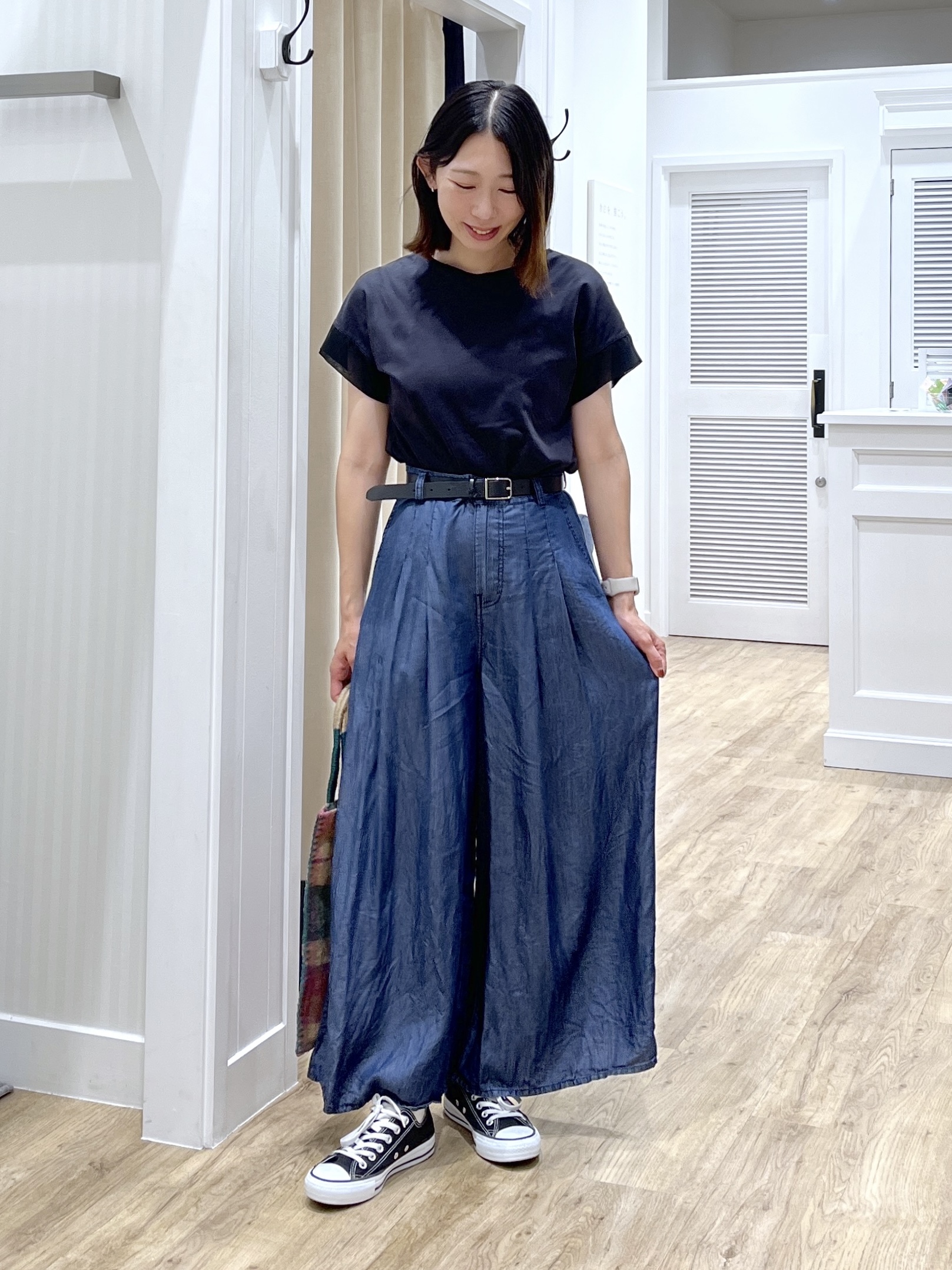 canaさんの「Dessin｜【UVカット/接触冷感】美光沢カットソー」を使ったコーディネート