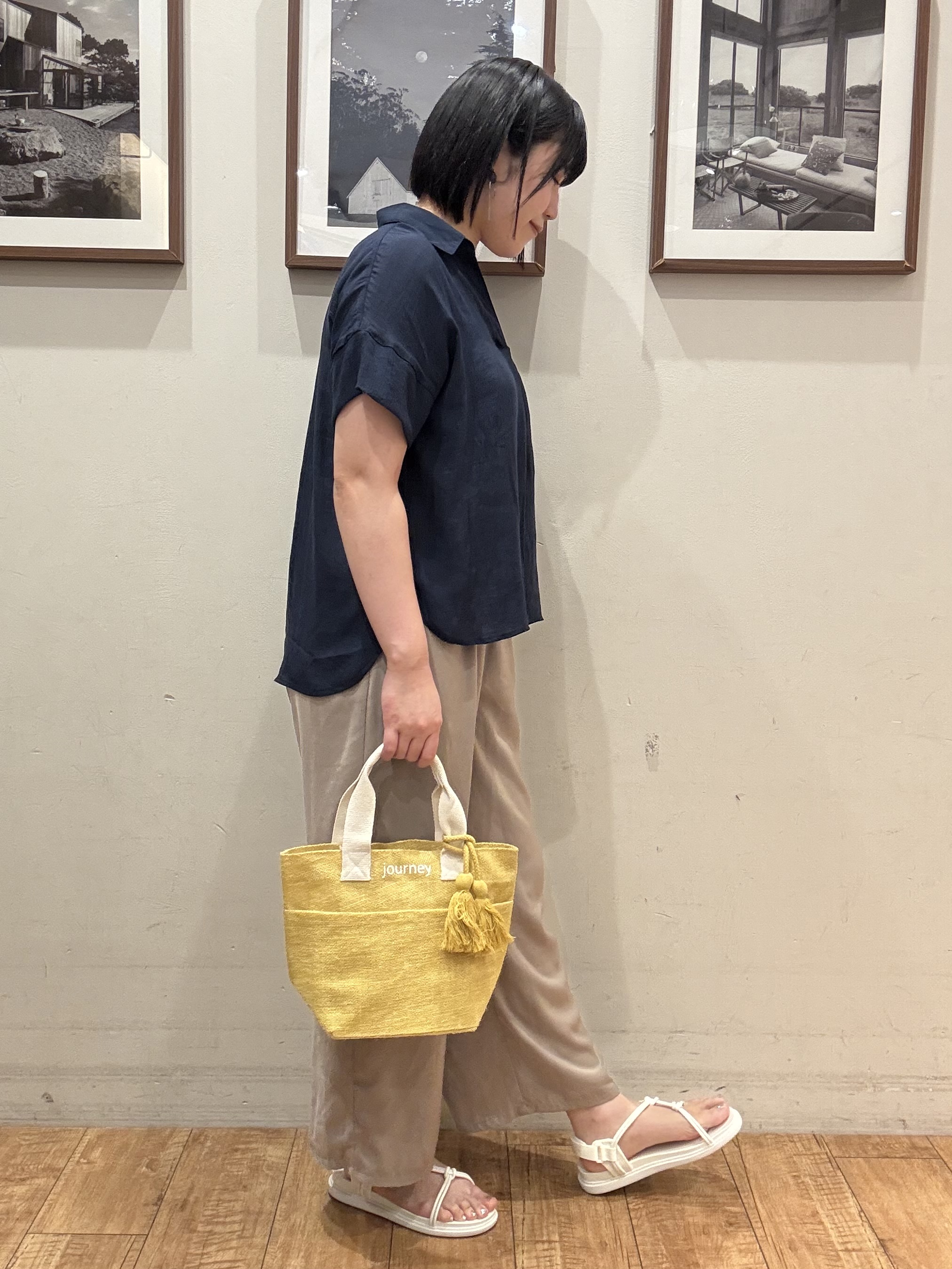 Tsuruさんの「SHOO･LA･RUE｜【2点セット/S-LL/洗濯機可】時短でコーデ決まる スラブスキッパーシャツ＋タンクトップ」を使ったコーディネート