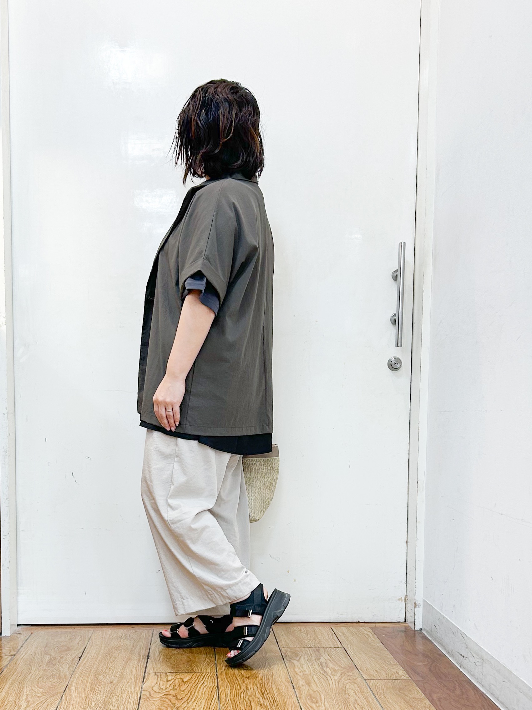 haruさんの「SHOO･LA･RUE｜【高レビュー/洗濯機可/セットアップ可】軽凛(かろりん) 半袖ジャケット」を使ったコーディネート