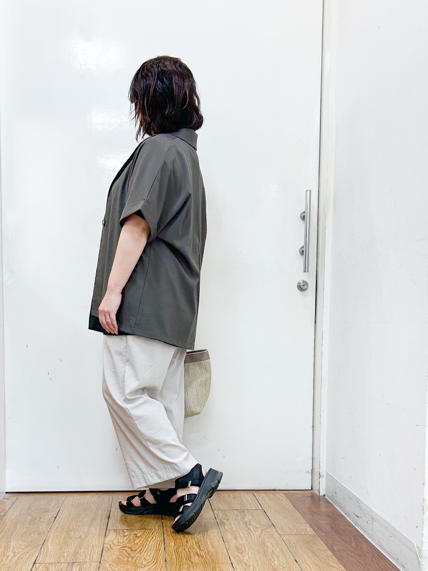 haruさんの「SHOO･LA･RUE｜【高レビュー/洗濯機可/セットアップ可】軽凛(かろりん) 半袖ジャケット」を使ったコーディネート