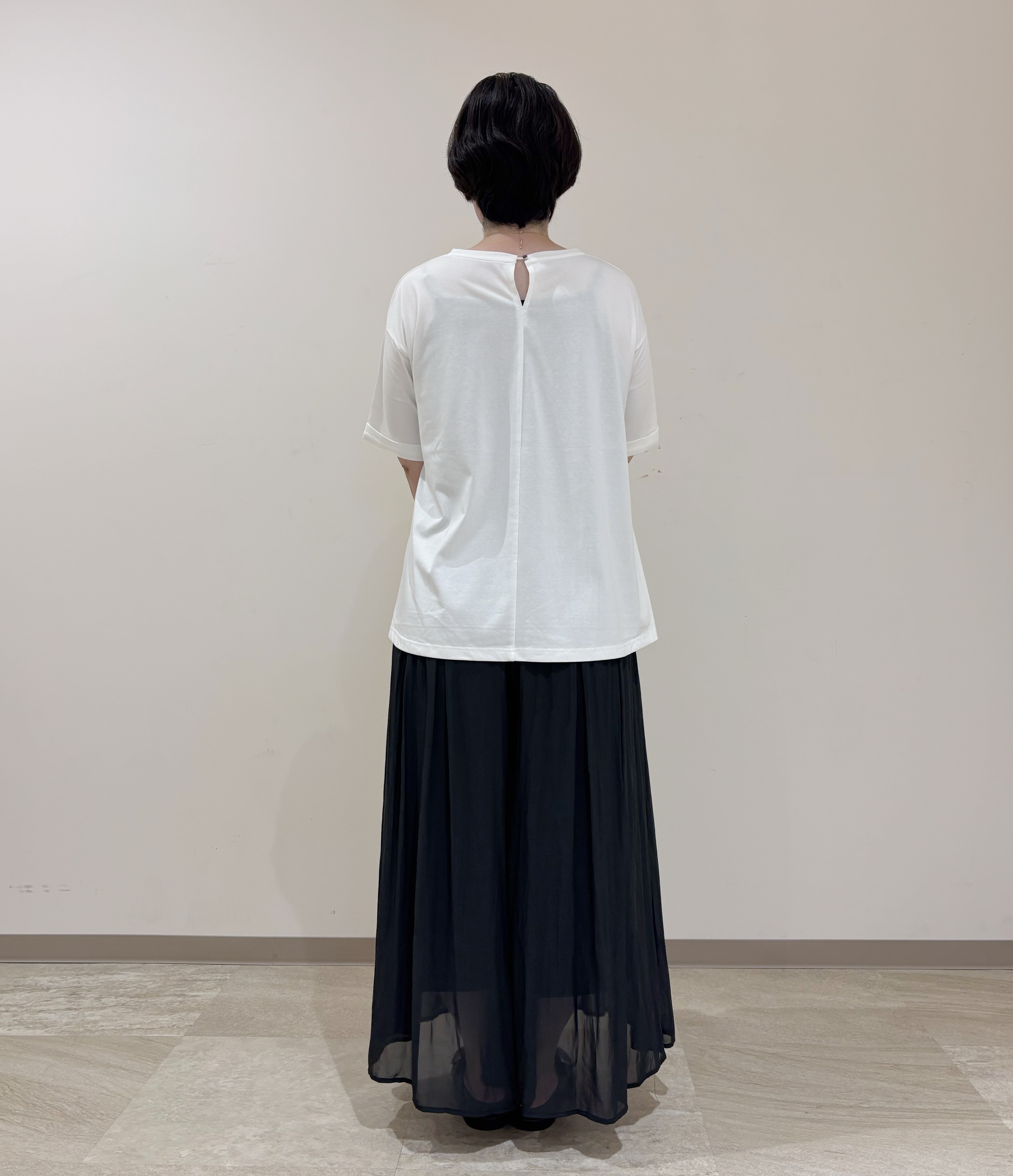 marikoさんの「grove｜【遮熱／吸水速乾／UVカット】フレアシルエットTシャツ」を使ったコーディネート
