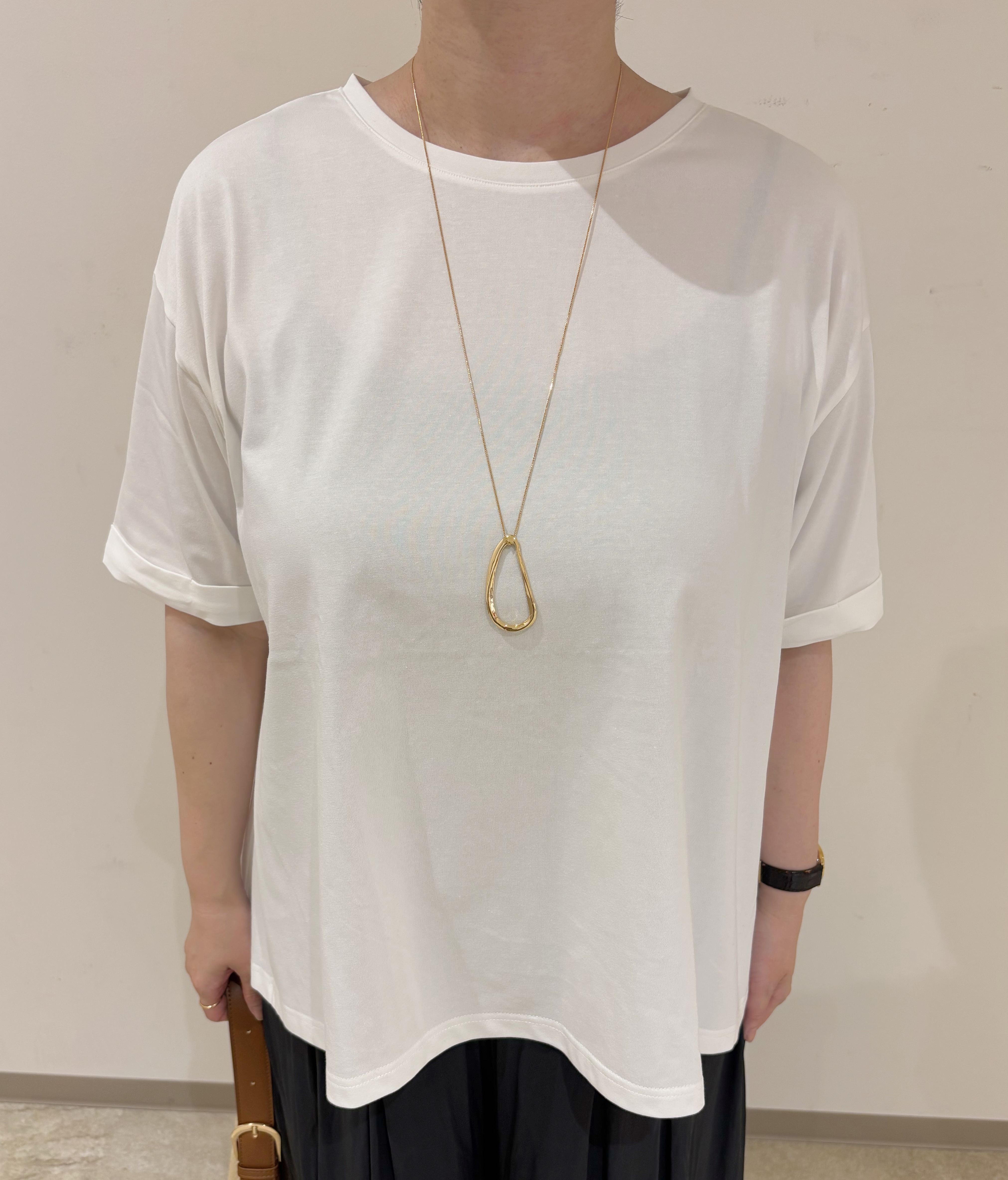 marikoさんの「grove｜【遮熱／吸水速乾／UVカット】フレアシルエットTシャツ」を使ったコーディネート