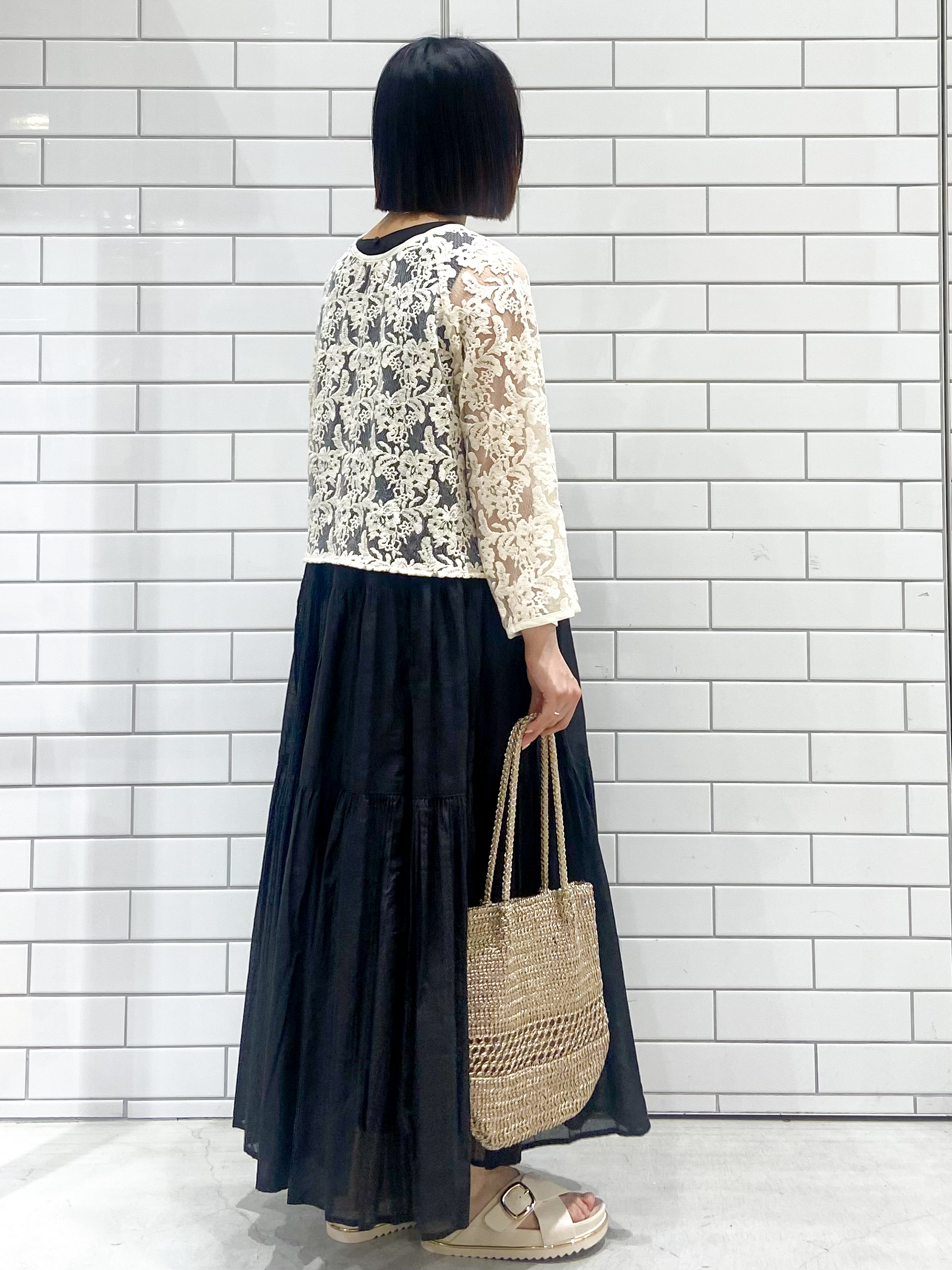 kimiさんの「OPAQUE.CLIP｜刺繍レースショートブラウス【洗える】」を使ったコーディネート