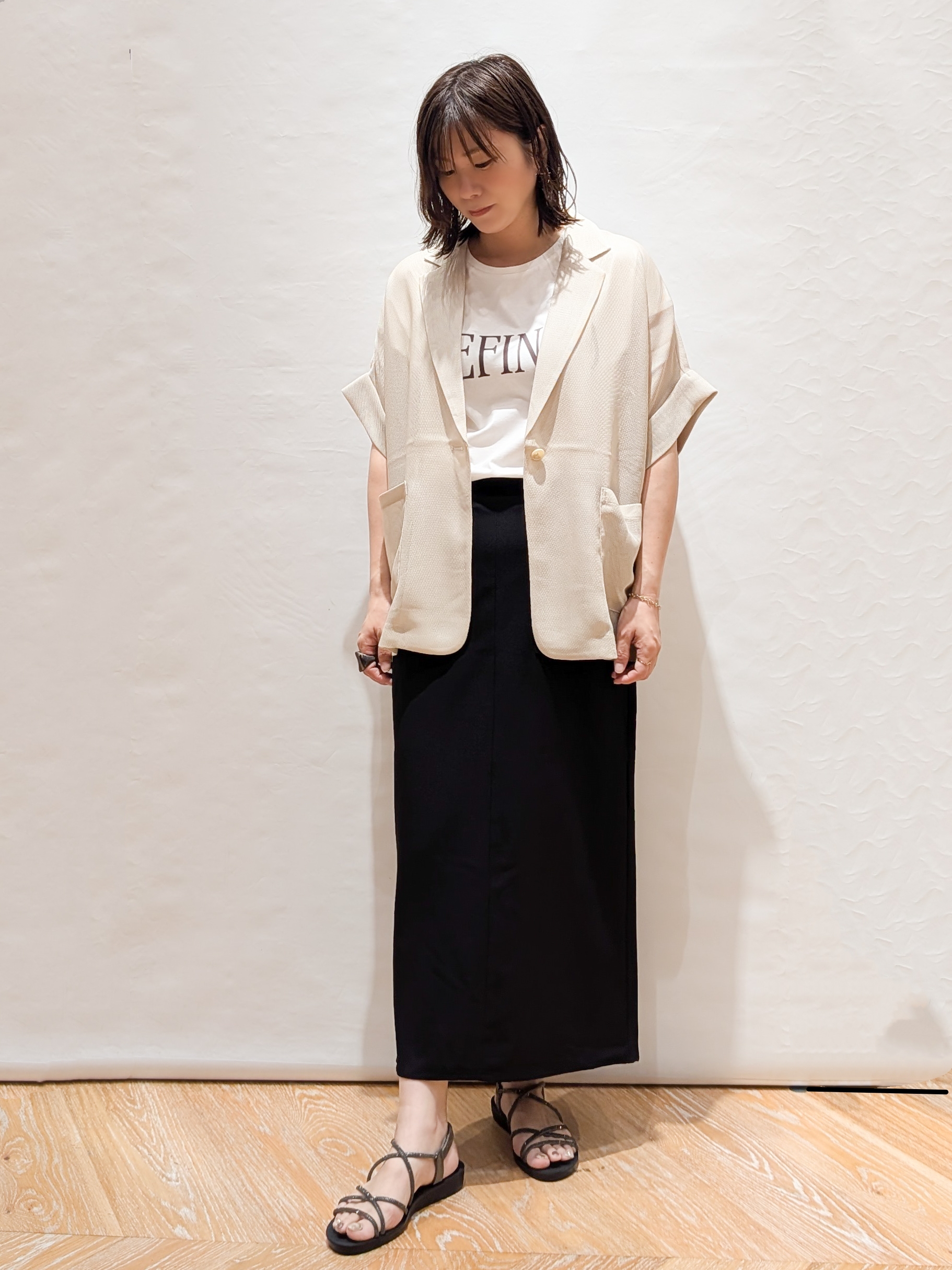 Shihoさんの「OPAQUE.CLIP｜メッシュテーラードジャケット【洗濯機OK】」を使ったコーディネート