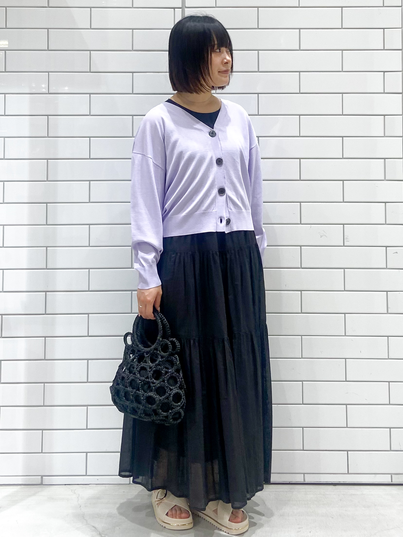 kimiさんの「OPAQUE.CLIP｜【UV／接触冷感】Vネックリラクシーニットカーディガン《洗濯機OK／抗ピル》」を使ったコーディネート