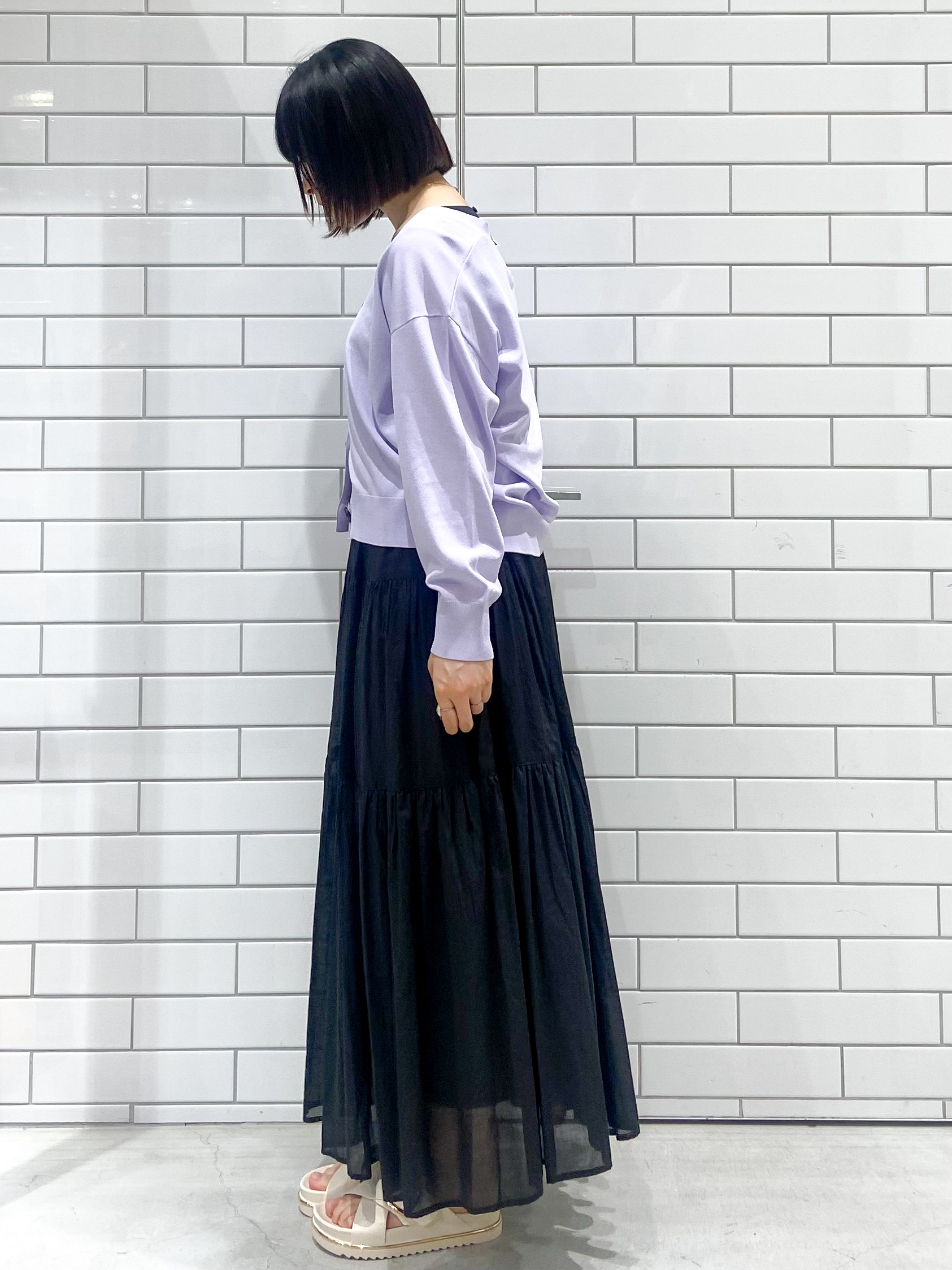 kimiさんの「OPAQUE.CLIP｜【UV／接触冷感】Vネックリラクシーニットカーディガン《洗濯機OK／抗ピル》」を使ったコーディネート