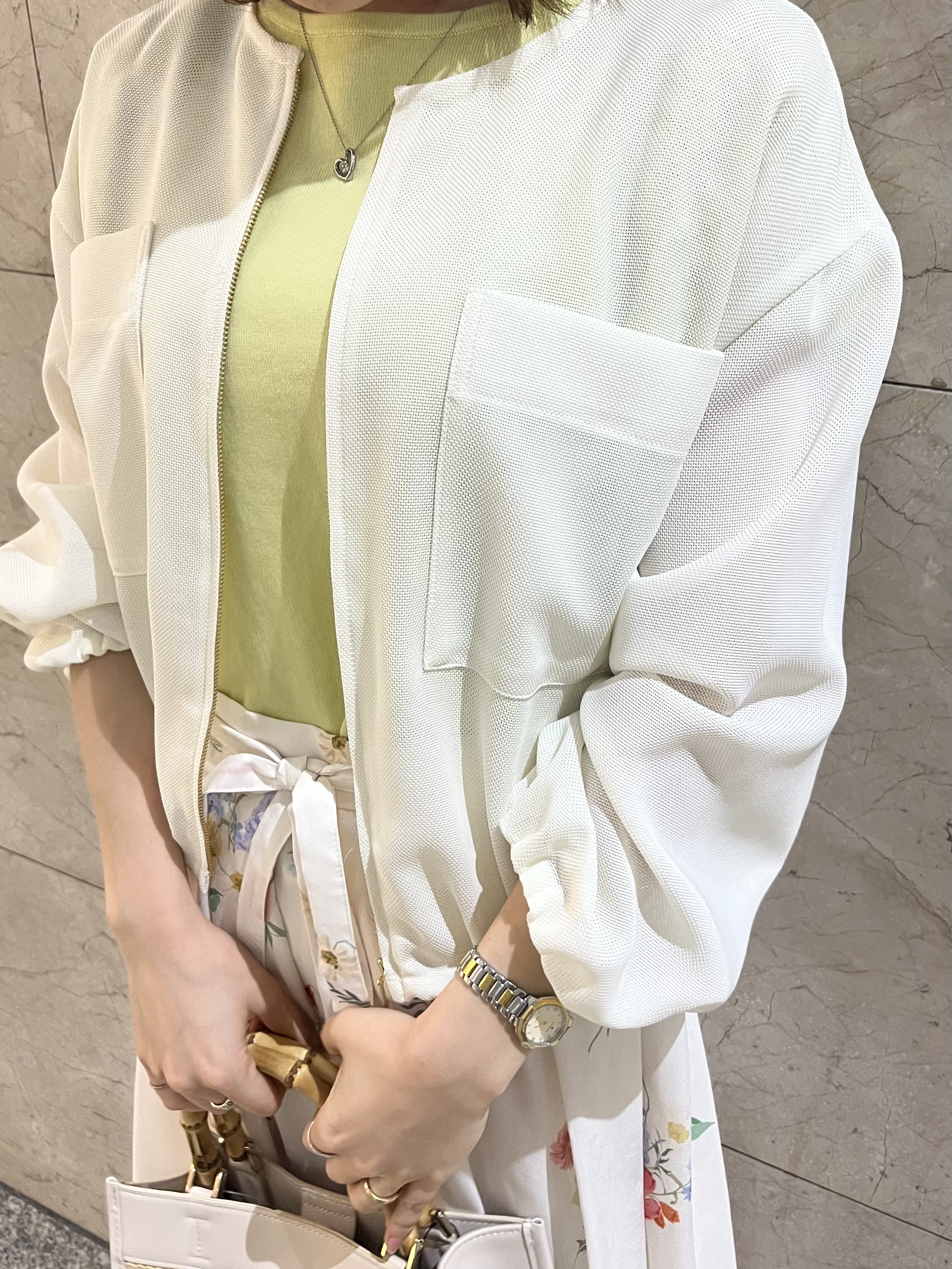 hさんの「index｜【洗濯機可】シアーメッシュ ブルゾン」を使ったコーディネート
