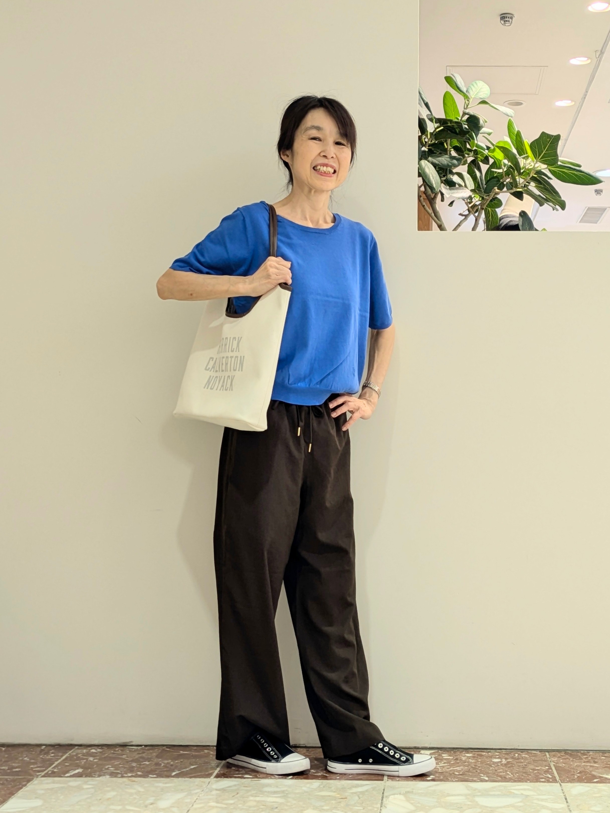 keikoさんの「Dessin｜【9色展開/接触冷感/UVカット】ドライタッチサマーニットT」を使ったコーディネート