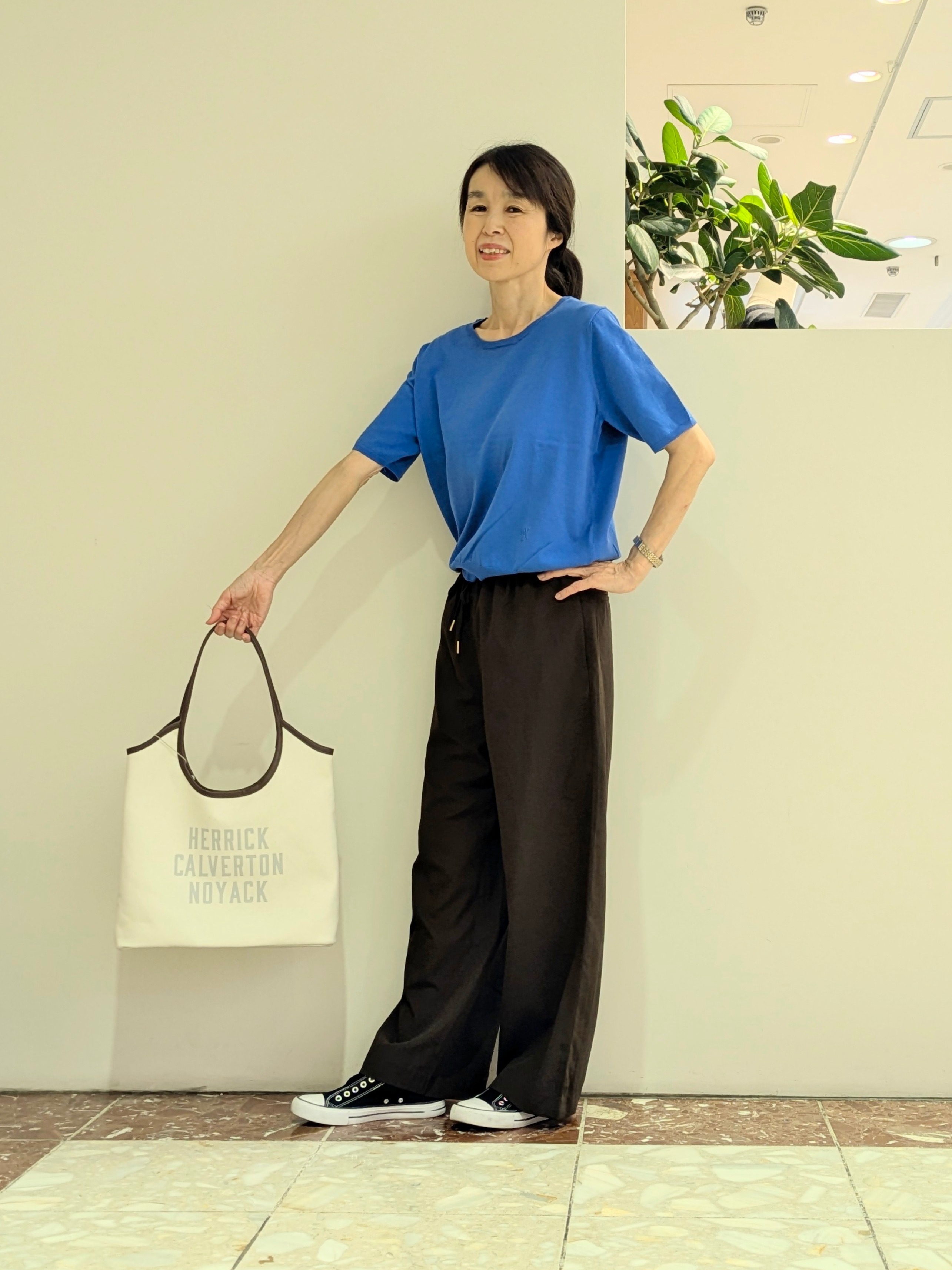 keikoさんの「Dessin｜【9色展開/接触冷感/UVカット】ドライタッチサマーニットT」を使ったコーディネート