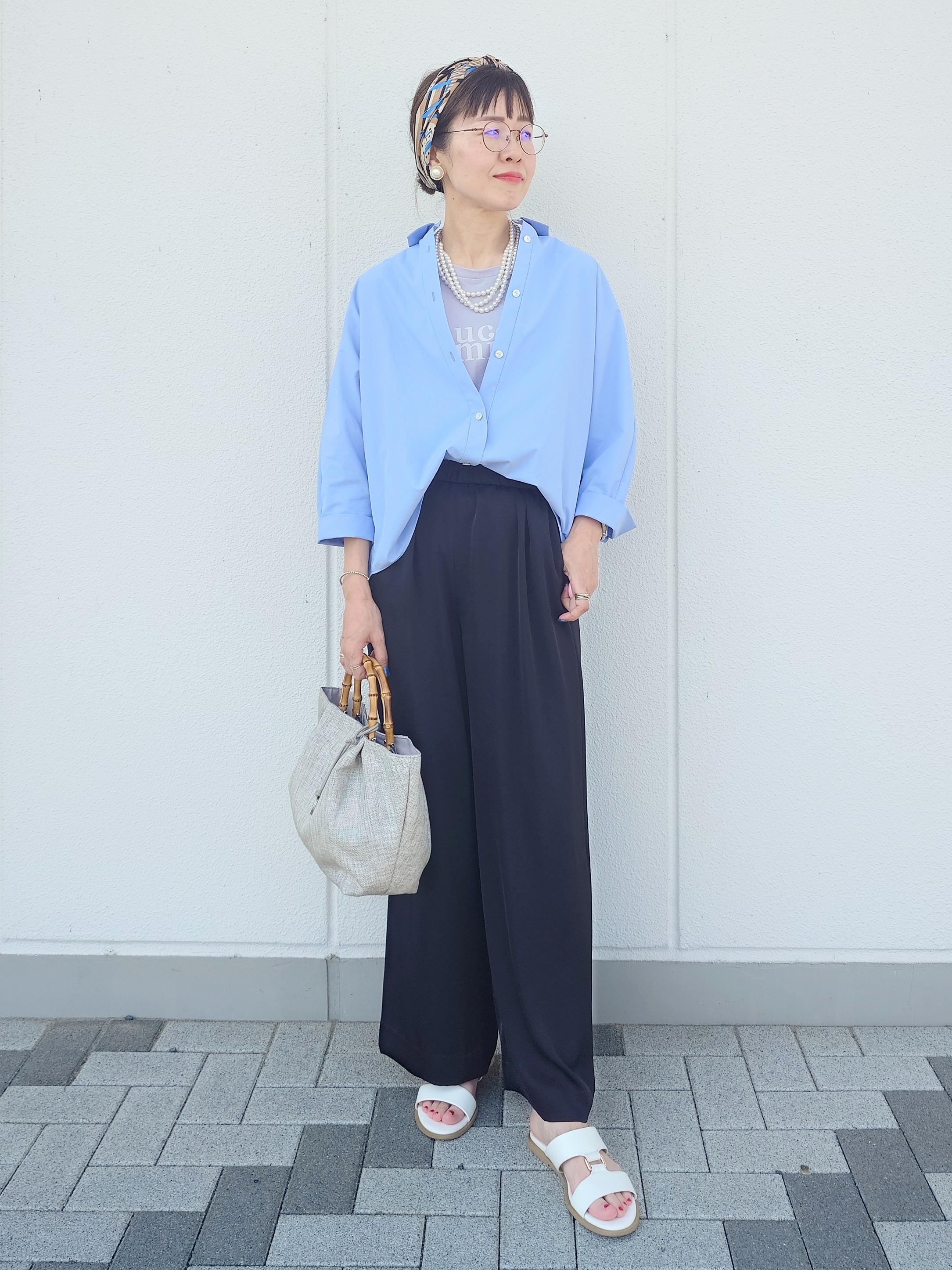 MUTSUKOさんの「UNTITLED｜【接触冷感/吸水速乾/UVカット】ドルマンスリーブシャツ」を使ったコーディネート